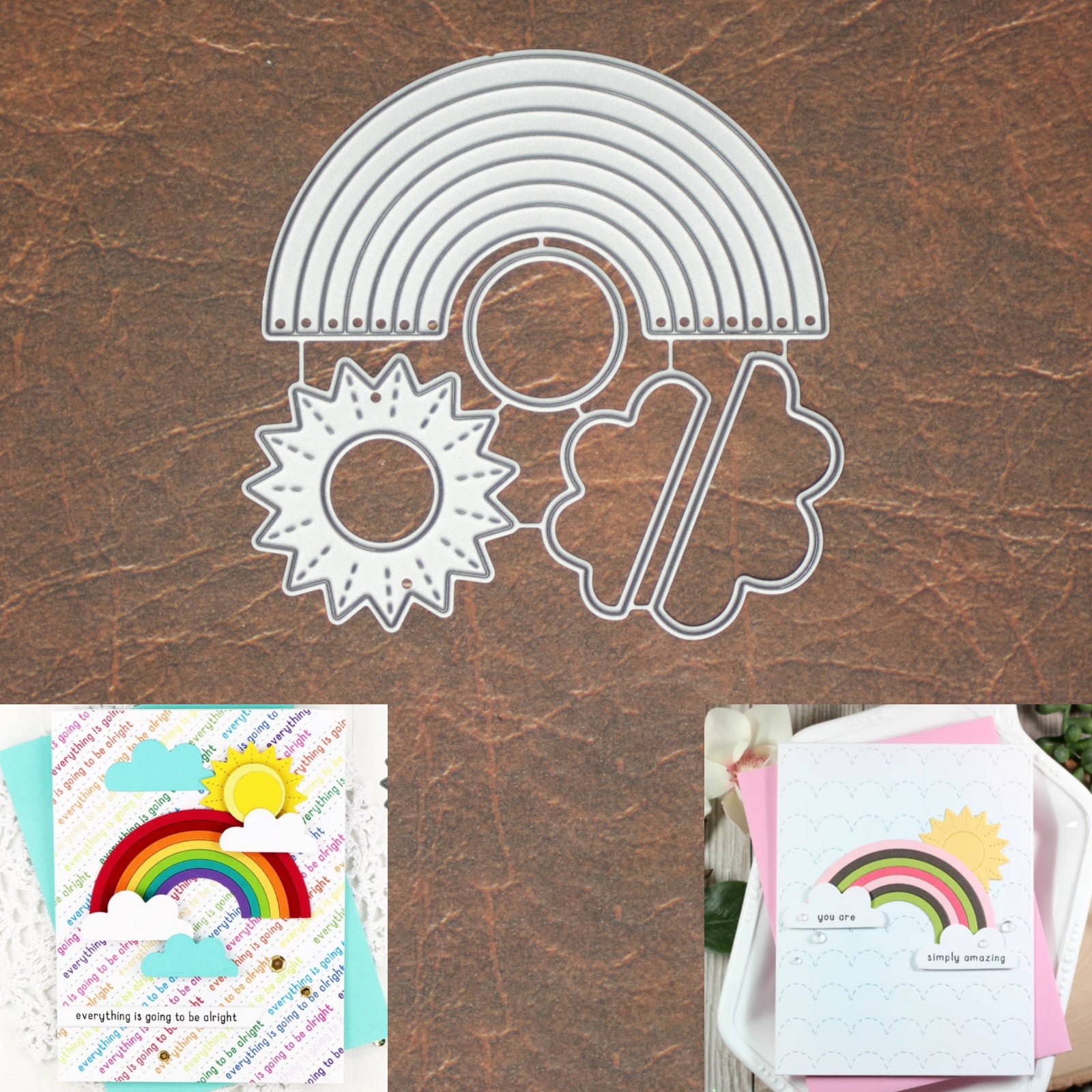 Sunny Weather w Clouds & Rainbow Cutting & Embossing Dies