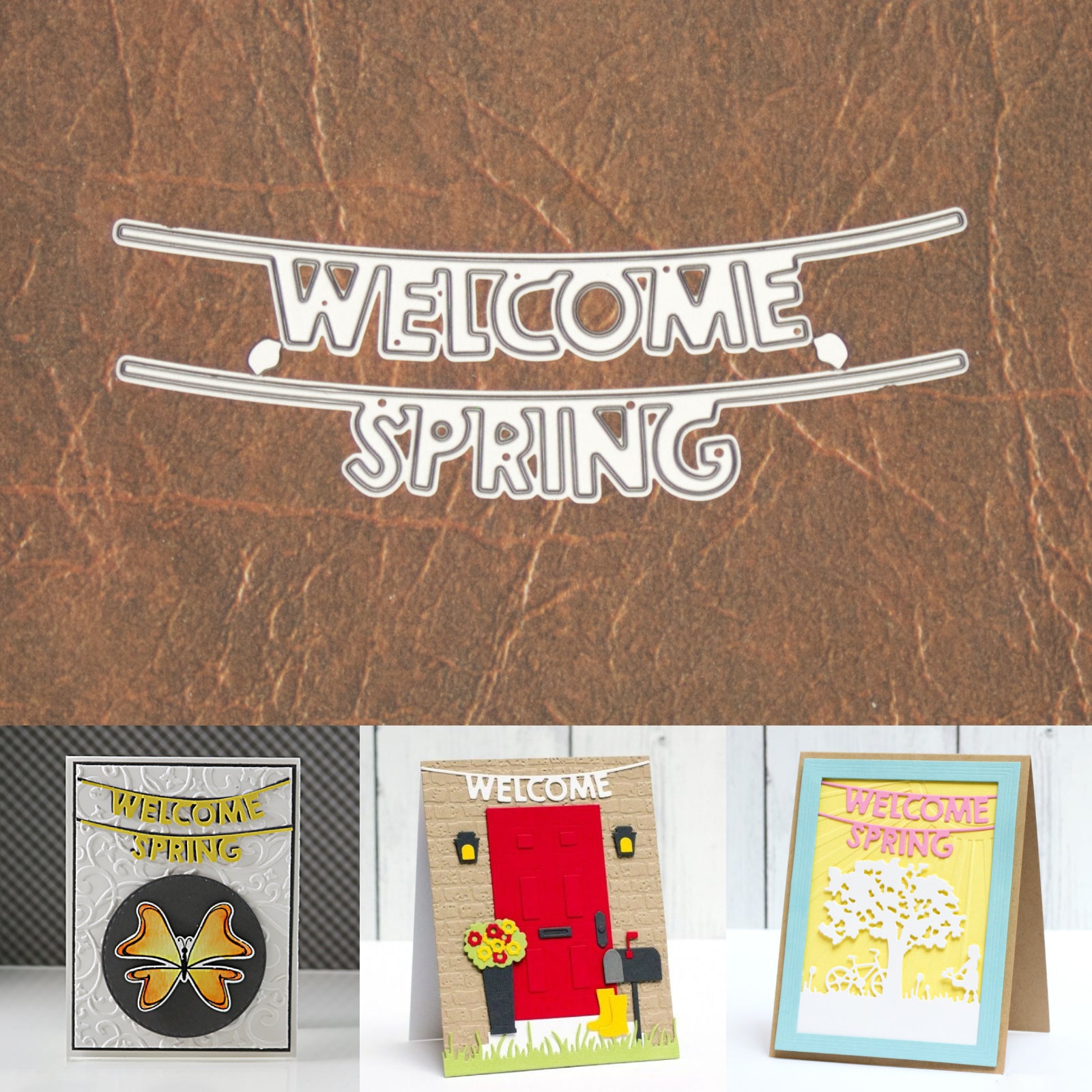 Welcome Spring Sentiment Banners Cutting Dies