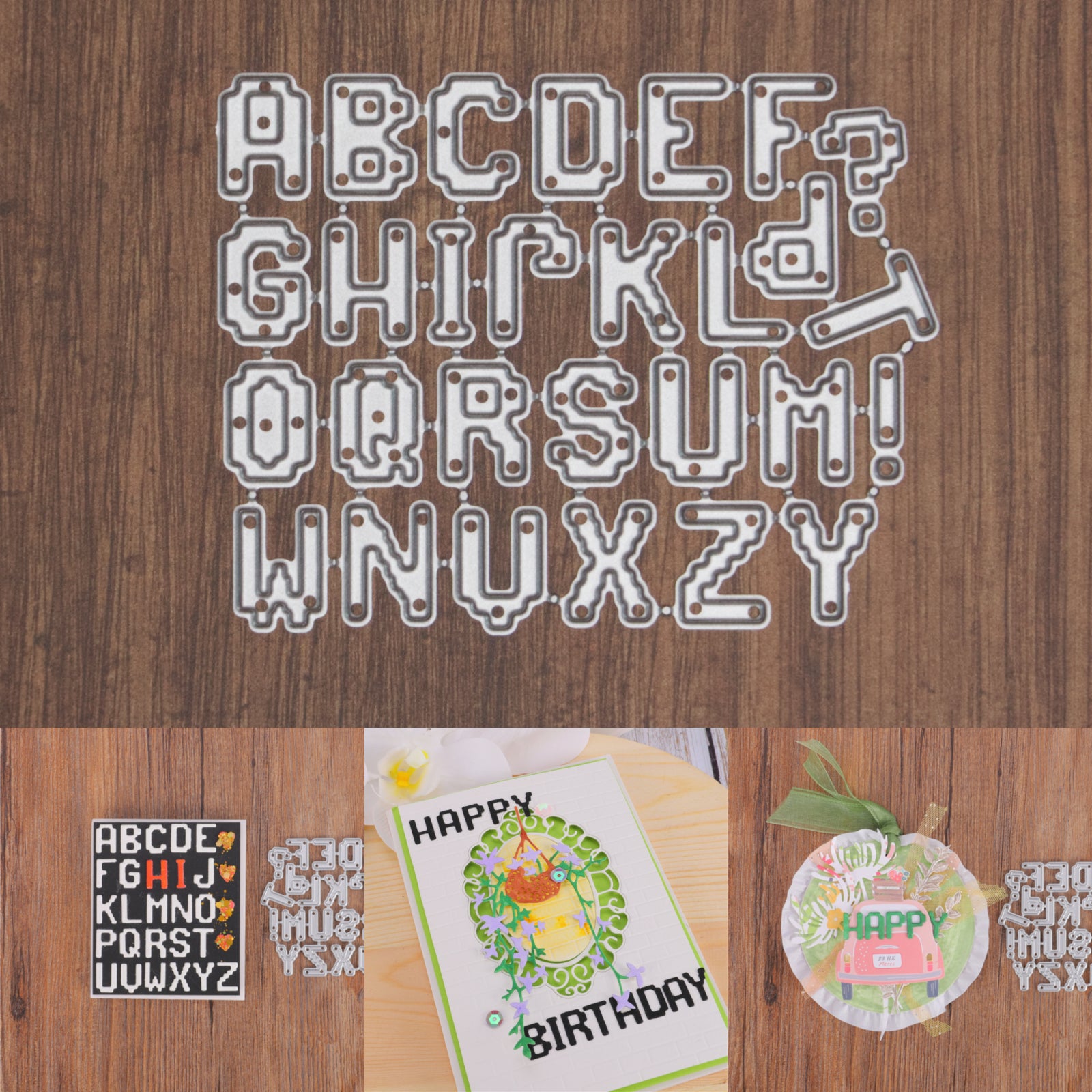 Pixelated Alphabet w Punctuation Cutting Dies