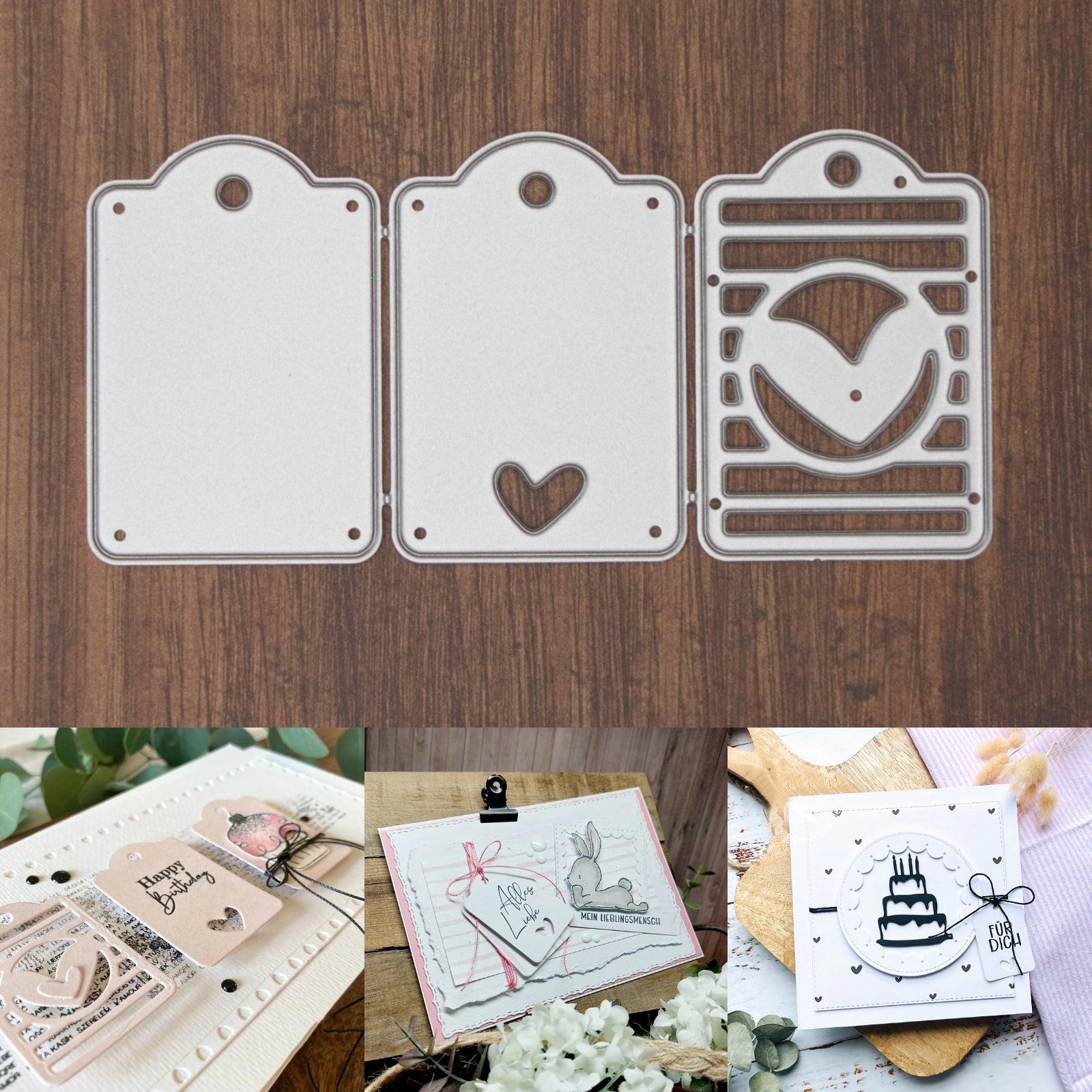 Layering Love Heart Tags Cutting Dies