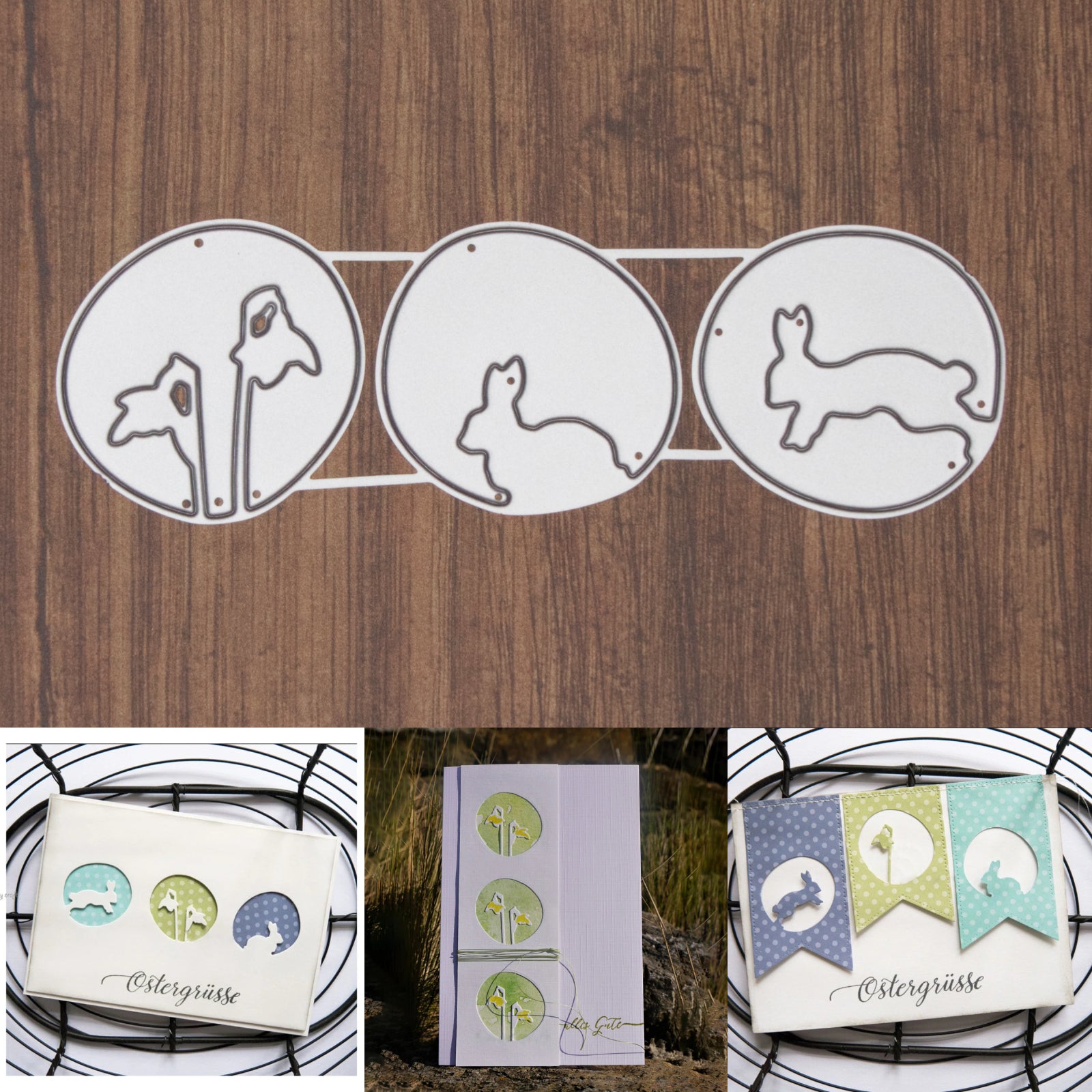 Spring Bunnies & Flowers Freestyle Circular Trio Cutting Dies