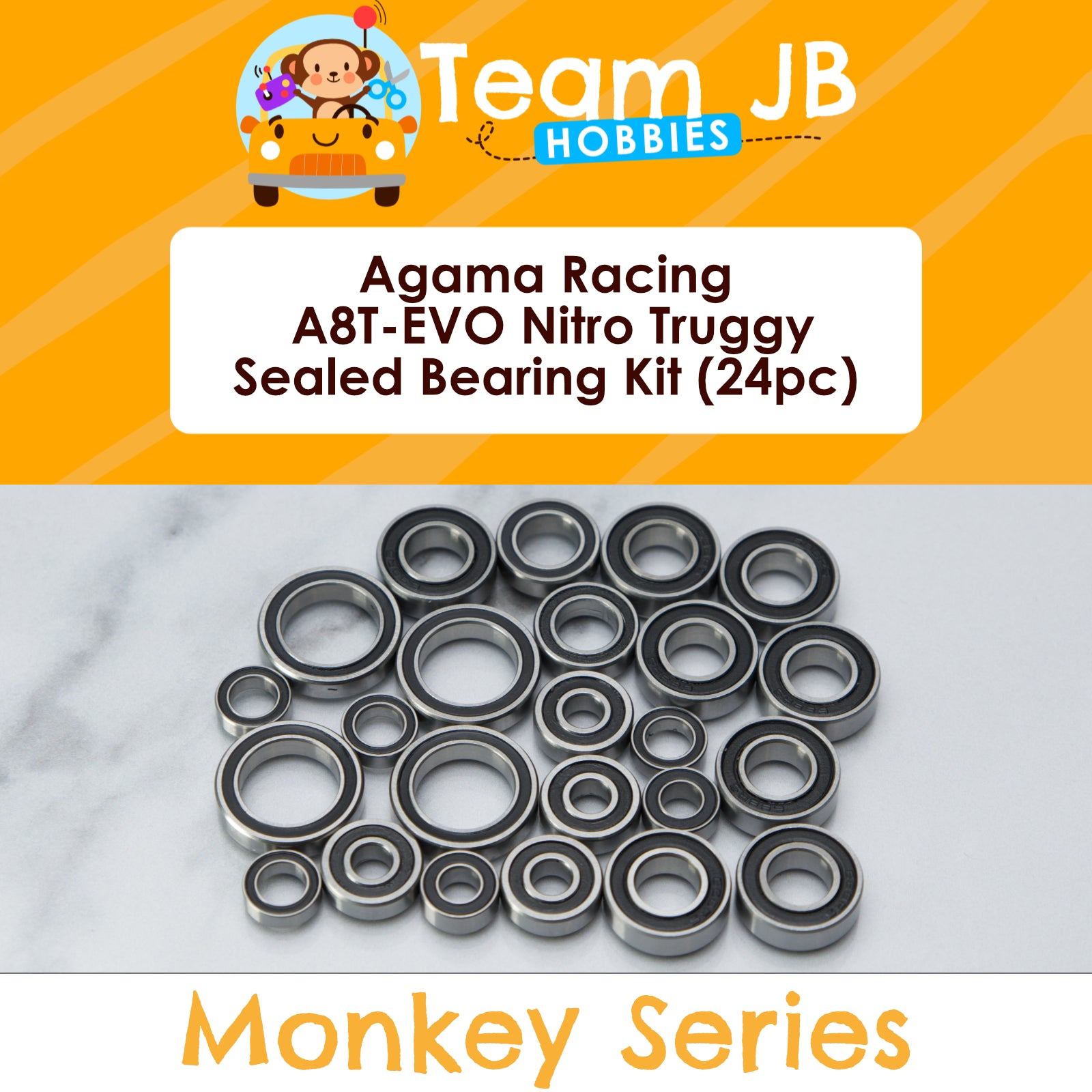 Agama Racing A8T-EVO Nitro Truggy - Sealed Bearing Kit