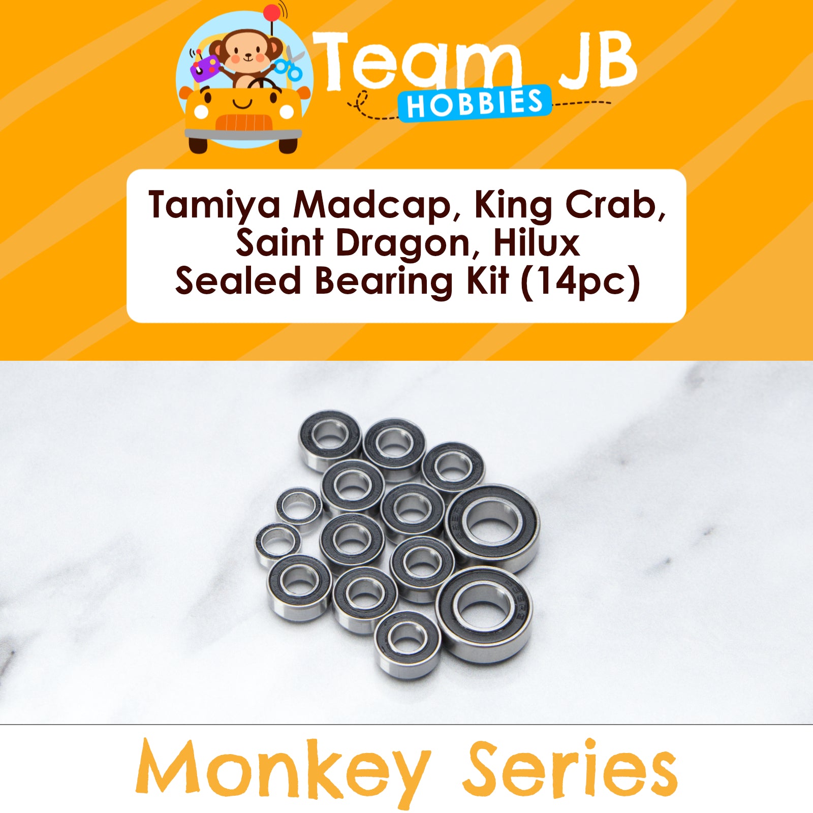 Tamiya Madcap, Nissan King Crab, Saint Dragon, Toyota Hilux Monster Racing - Sealed Bearing Kit