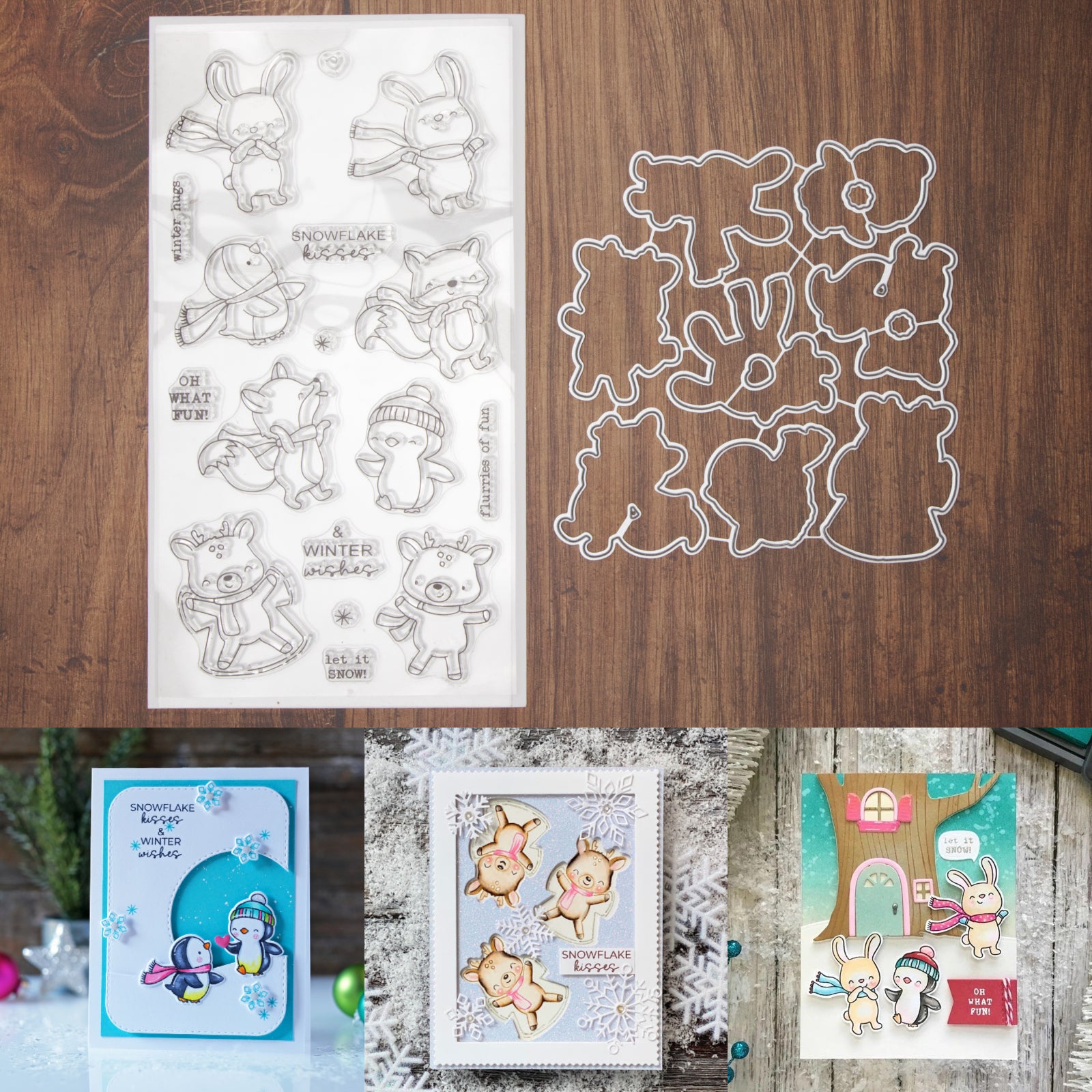 Oh What Fun Winter Animal Friends Cutting Dies & Stamps Set