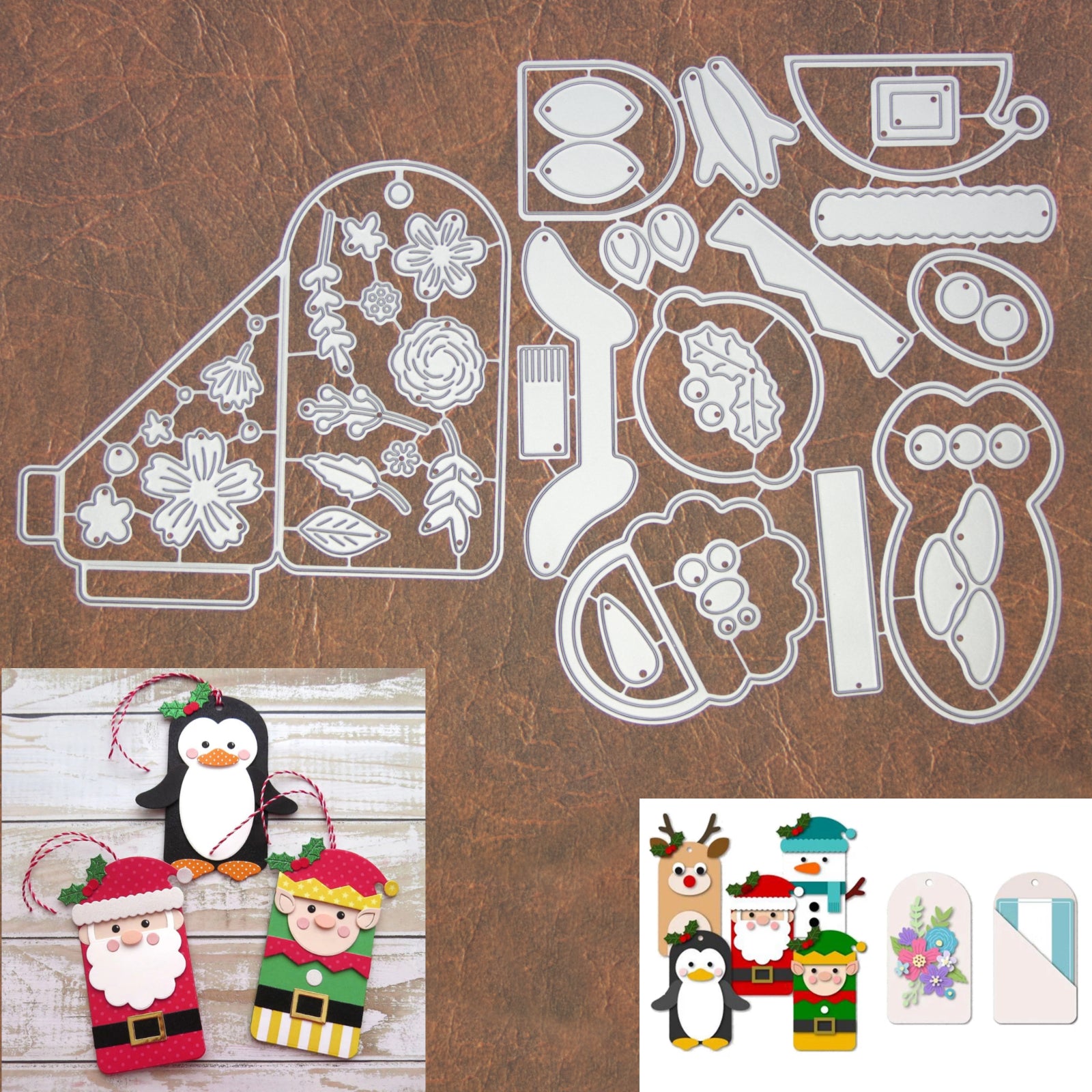 Christmas Characters w Gift Card Holder / Tag Mega Cutting Dies Set