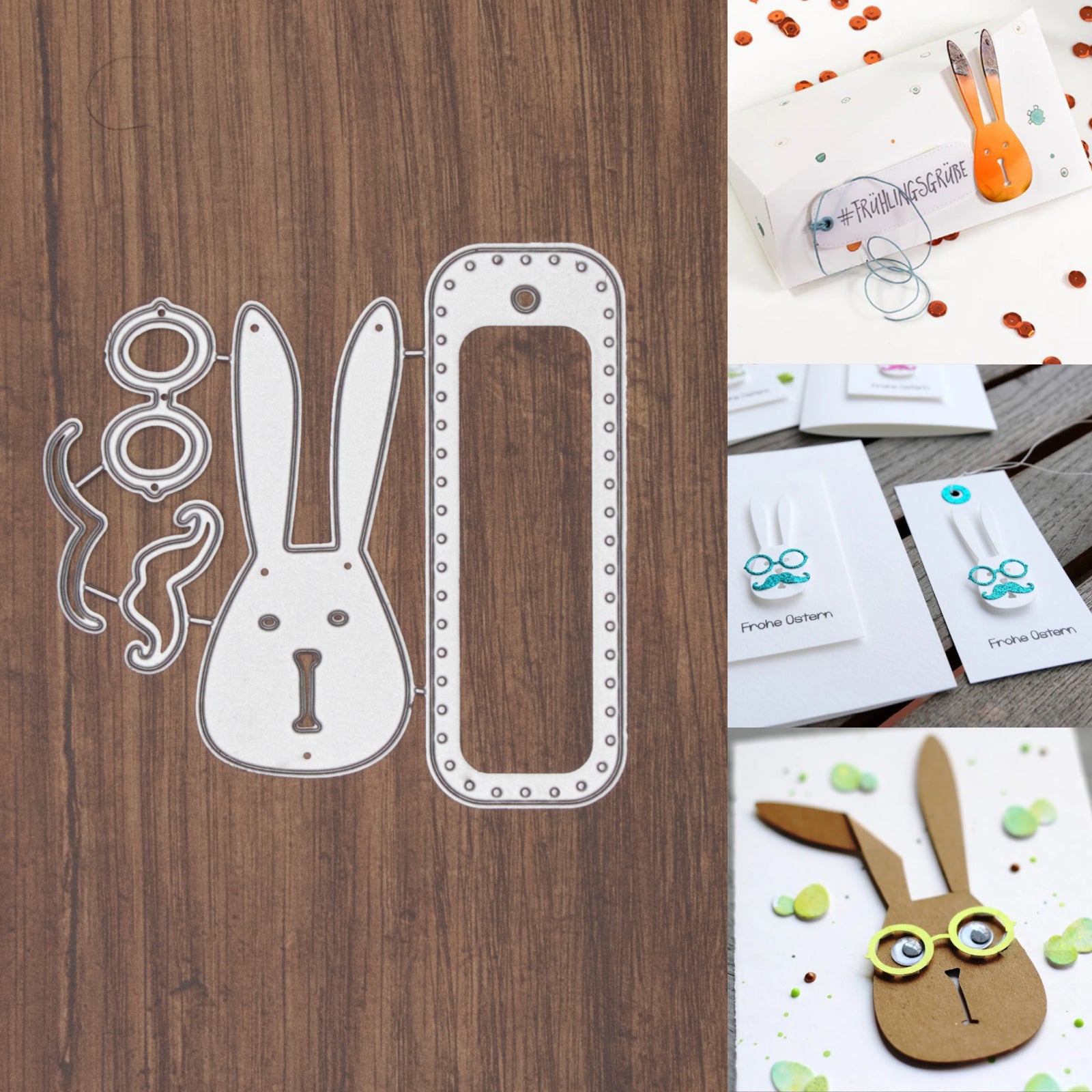 Mr. Bunny Head w Tag Cutting & Embossing Dies