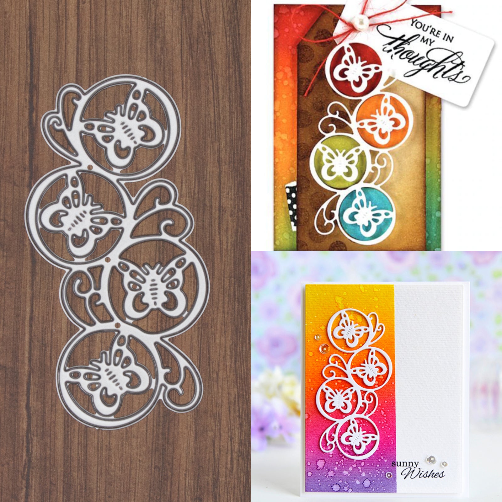 Swirling Butterflies in Circles Cutting Die