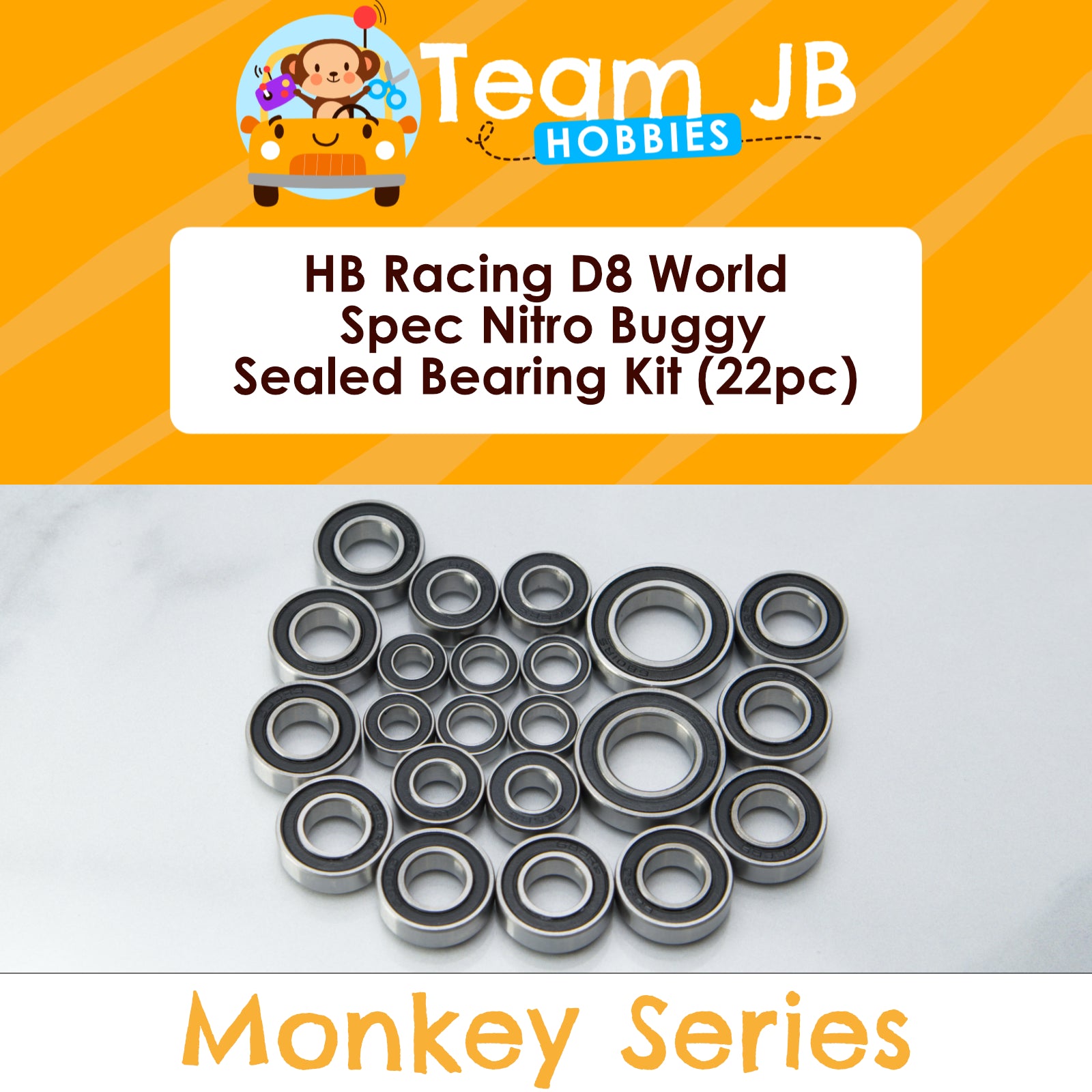HB Racing D8 World Spec Nitro Buggy - Sealed Bearing Kit