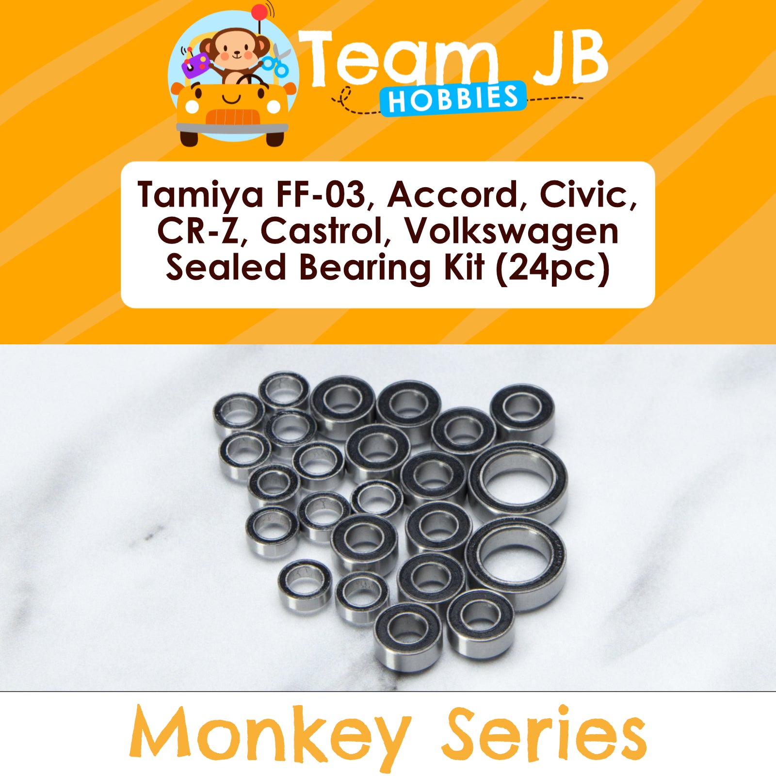 Tamiya FF-03, Accord, Civic, CR-Z, Castrol, Volkswagen - Sealed Bearing Kit