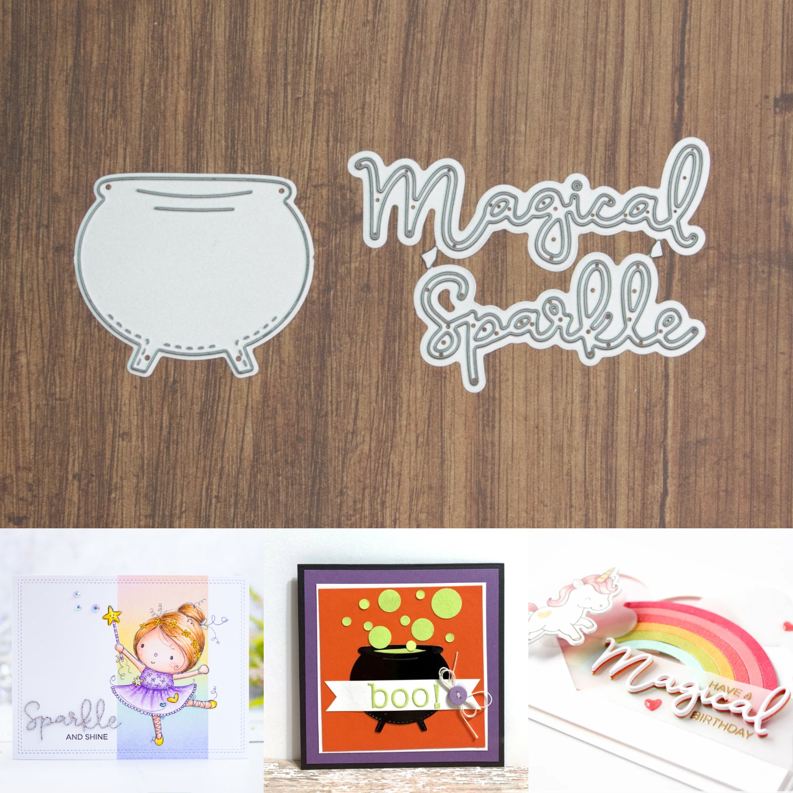 Cauldron/Pot of Gold w Magical & Sparkle Words Cutting Dies