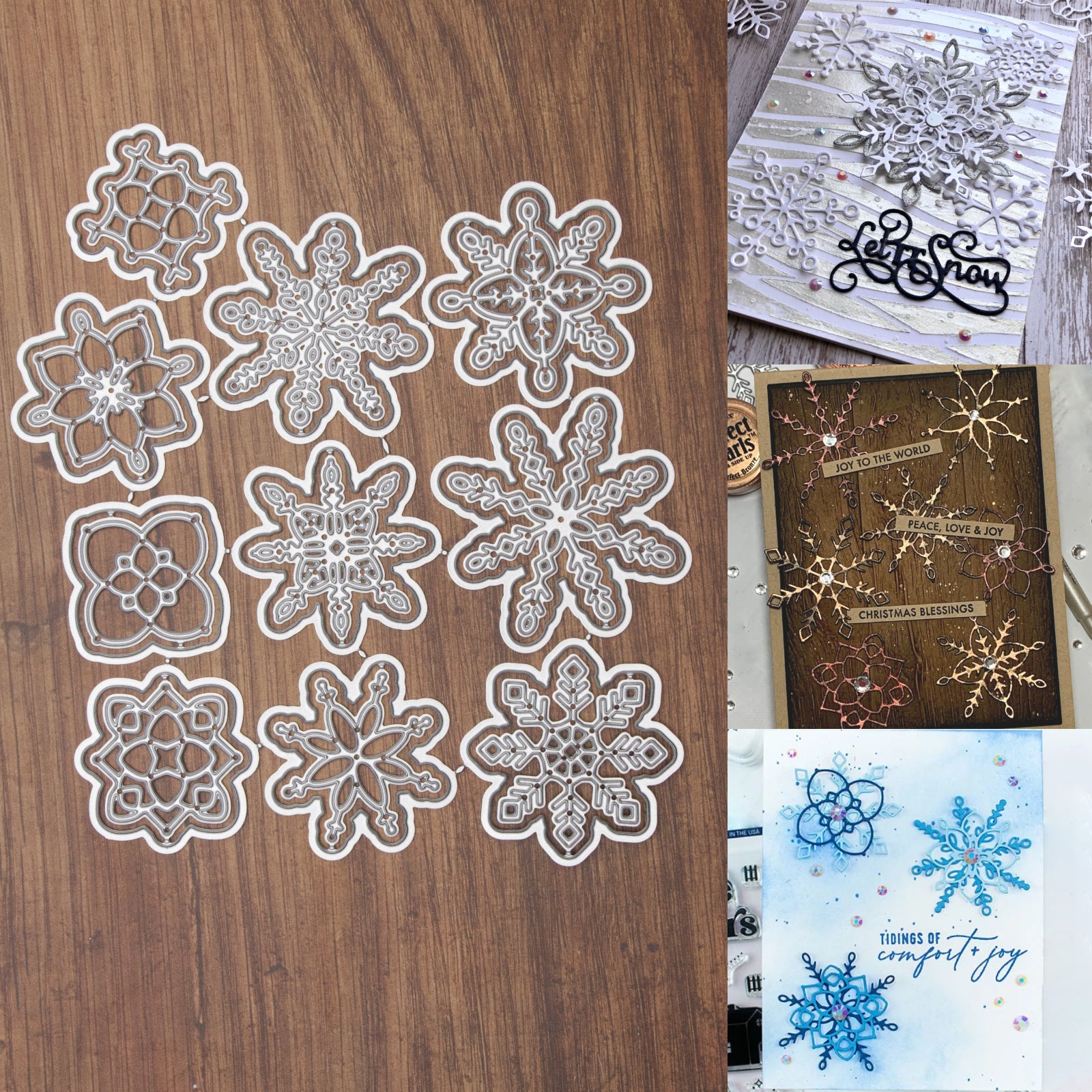 Ten Stunning Snowflakes w Shadows Cutting Dies