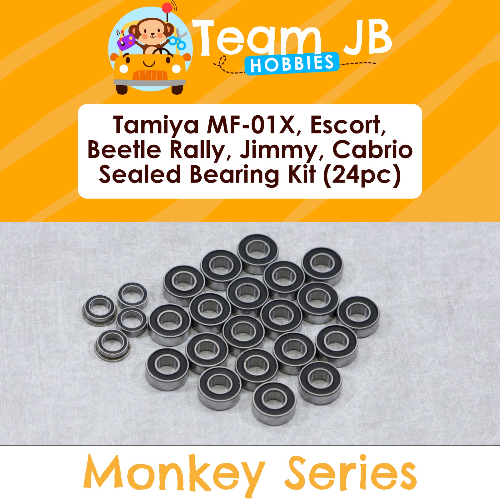 Tamiya MF-01X, Escort, Beetle Rally, Jimmy, Cabrio. Fiat 131  - 24 Pcs Sealed Bearings Kit