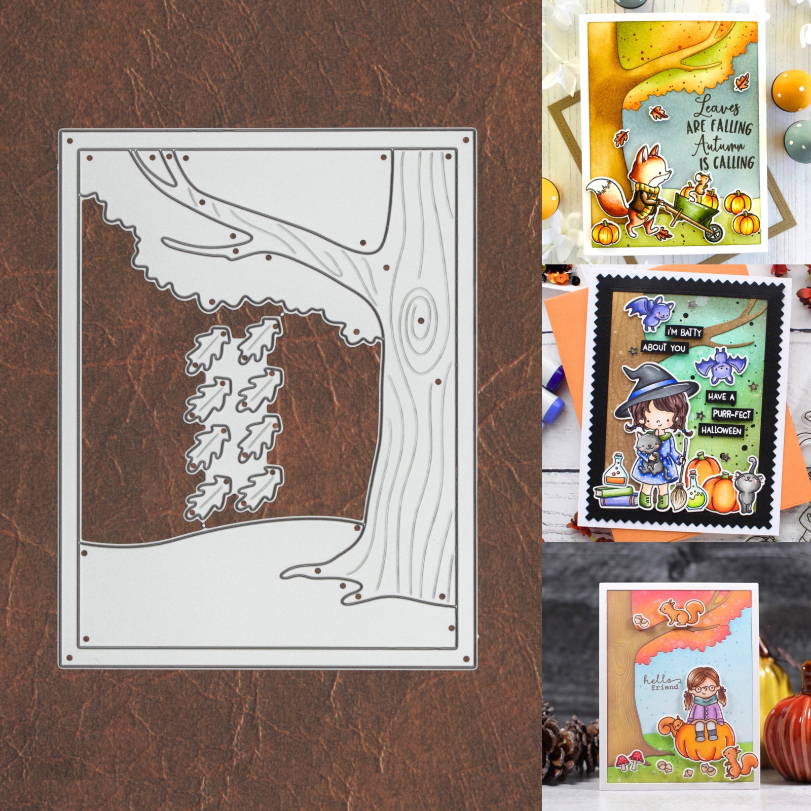 Oak Tree Close-up Background Frame Cutting Dies
