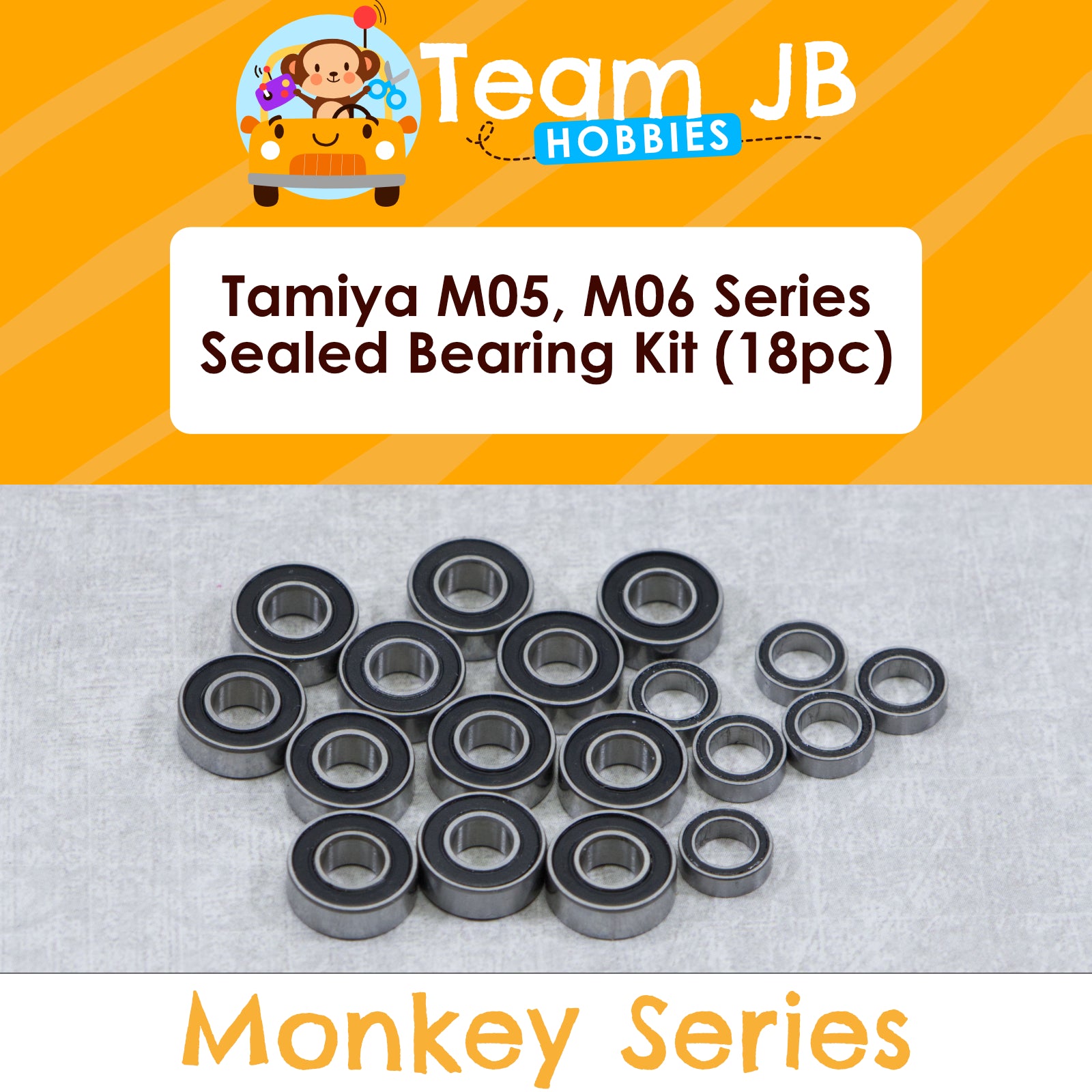 Tamiya M-05, M-06 Series - CR-X, Fiat, Lowride, MiTo, VW - 18 Pcs Bearings Kit