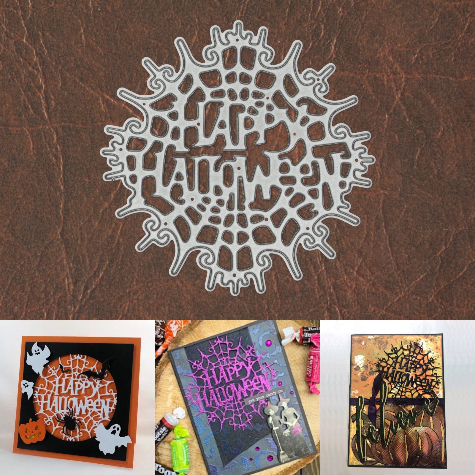 Happy Halloween Gothic Spiderweb Sentiment Cutting Die