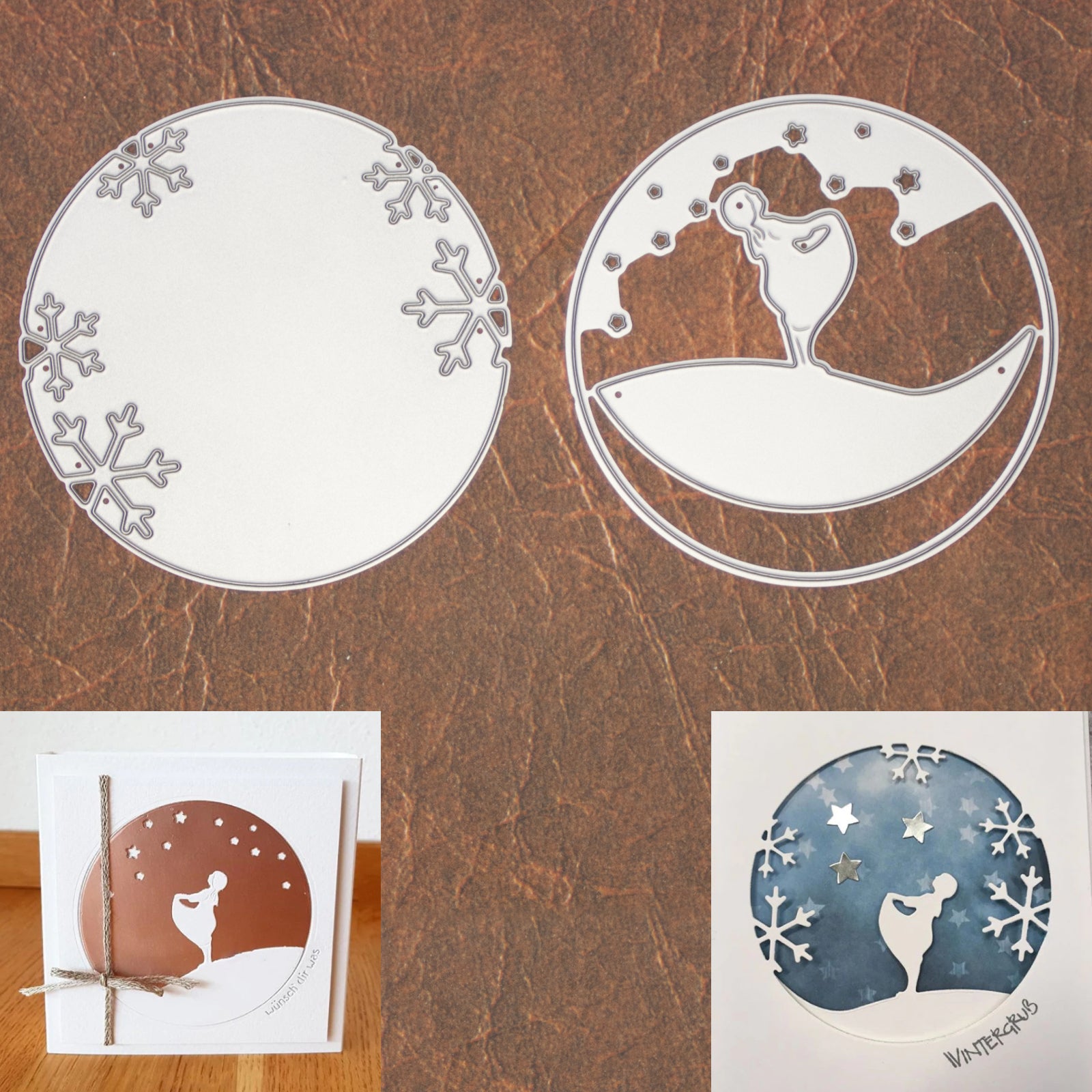 Stargazing & Falling Snowflakes Circular Scenes Cutting Dies