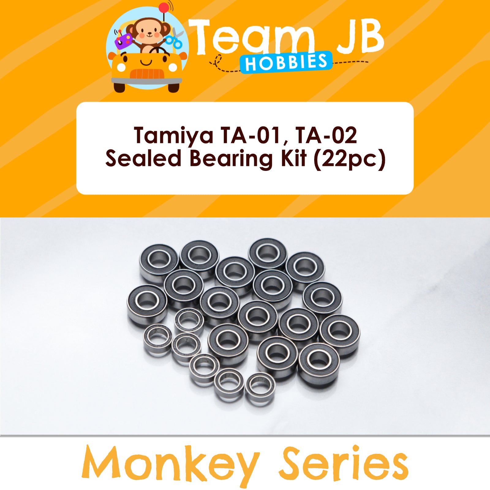 Tamiya TA-01, TA-02 (30 Models) - 22 Pcs Rubber Sealed Bearings Kit