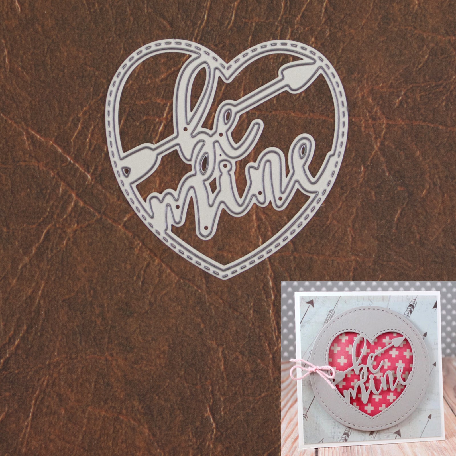 Be Mine Stitched Cutout Heart w Arrow Cutting Die