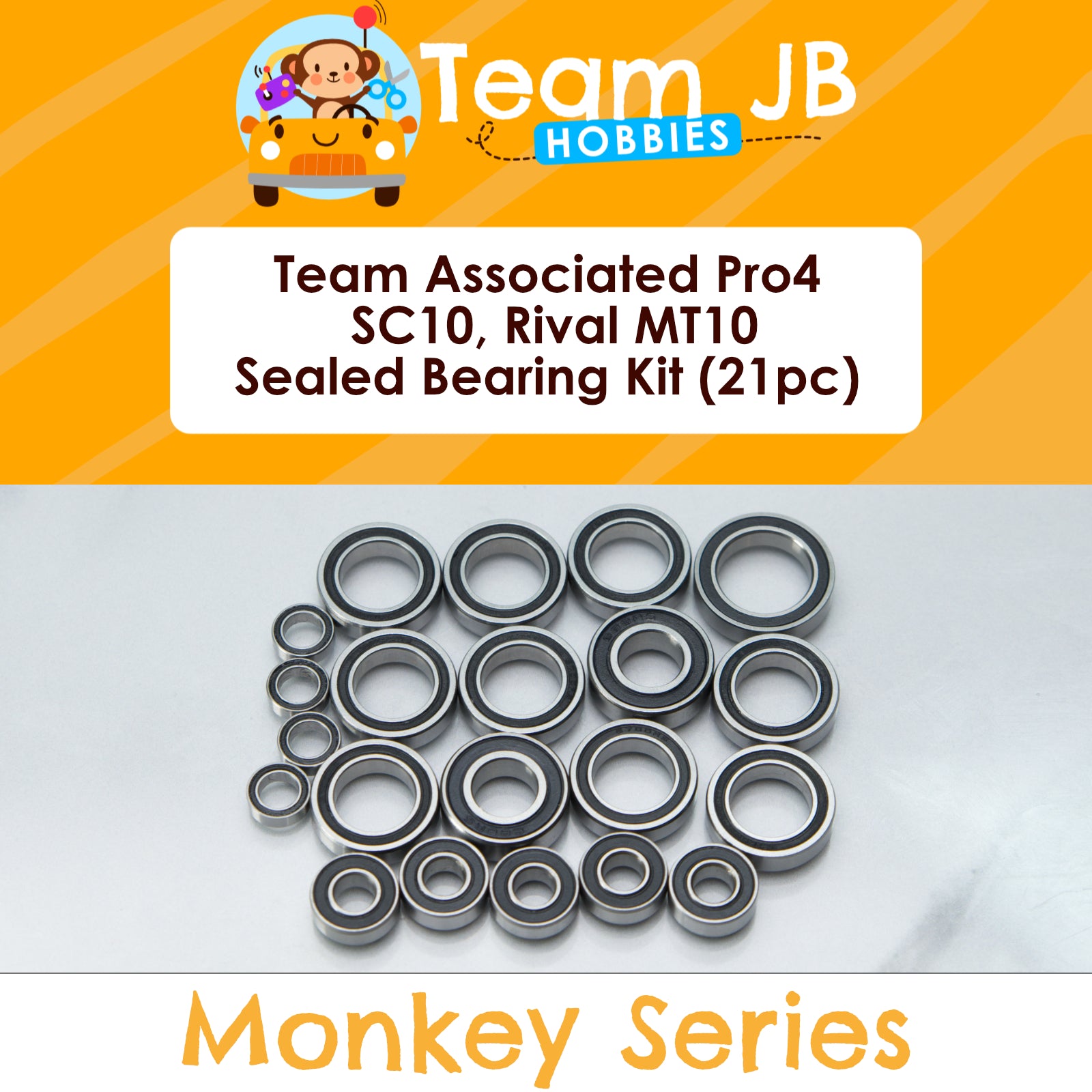 Team Associated Pro4 SC10 Brushed RTR, General Tire, RTR, Rival MT10 Brushed, Brushless, Brushless (V2) - Sealed Bearing Kit