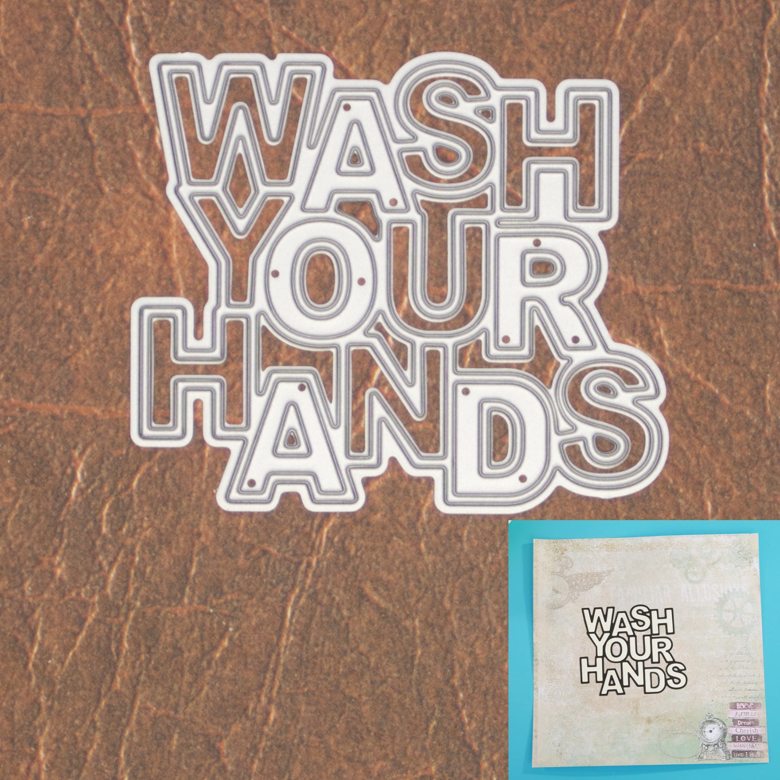 Wash Your Hands Outline Sentiment Cutting Die