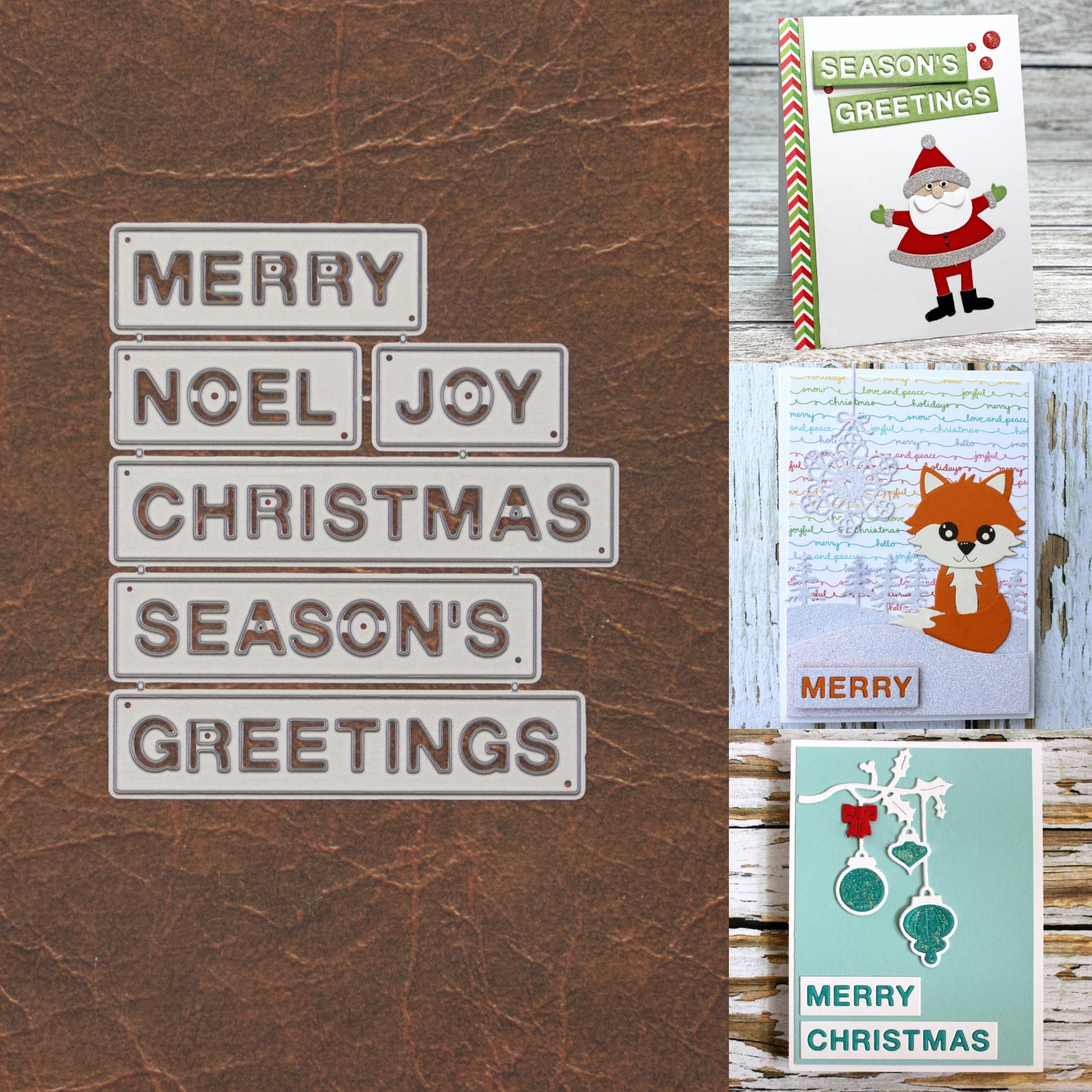 Merry Christmas Block Sentiment Words Cutting Dies – Noel Joy Season’s Greetings