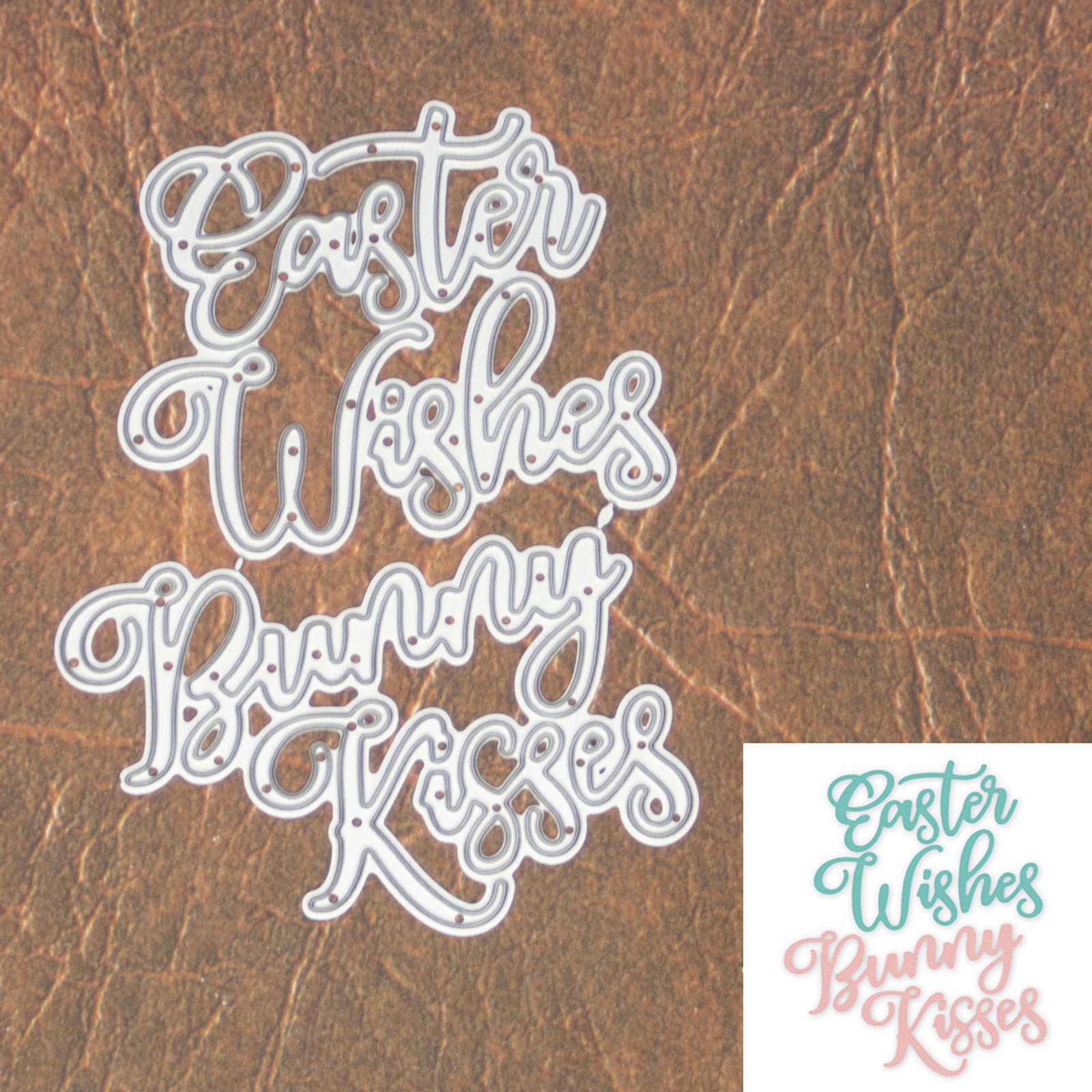 Easter Wishes Bunny Kisses Sentiment Words Cutting Dies