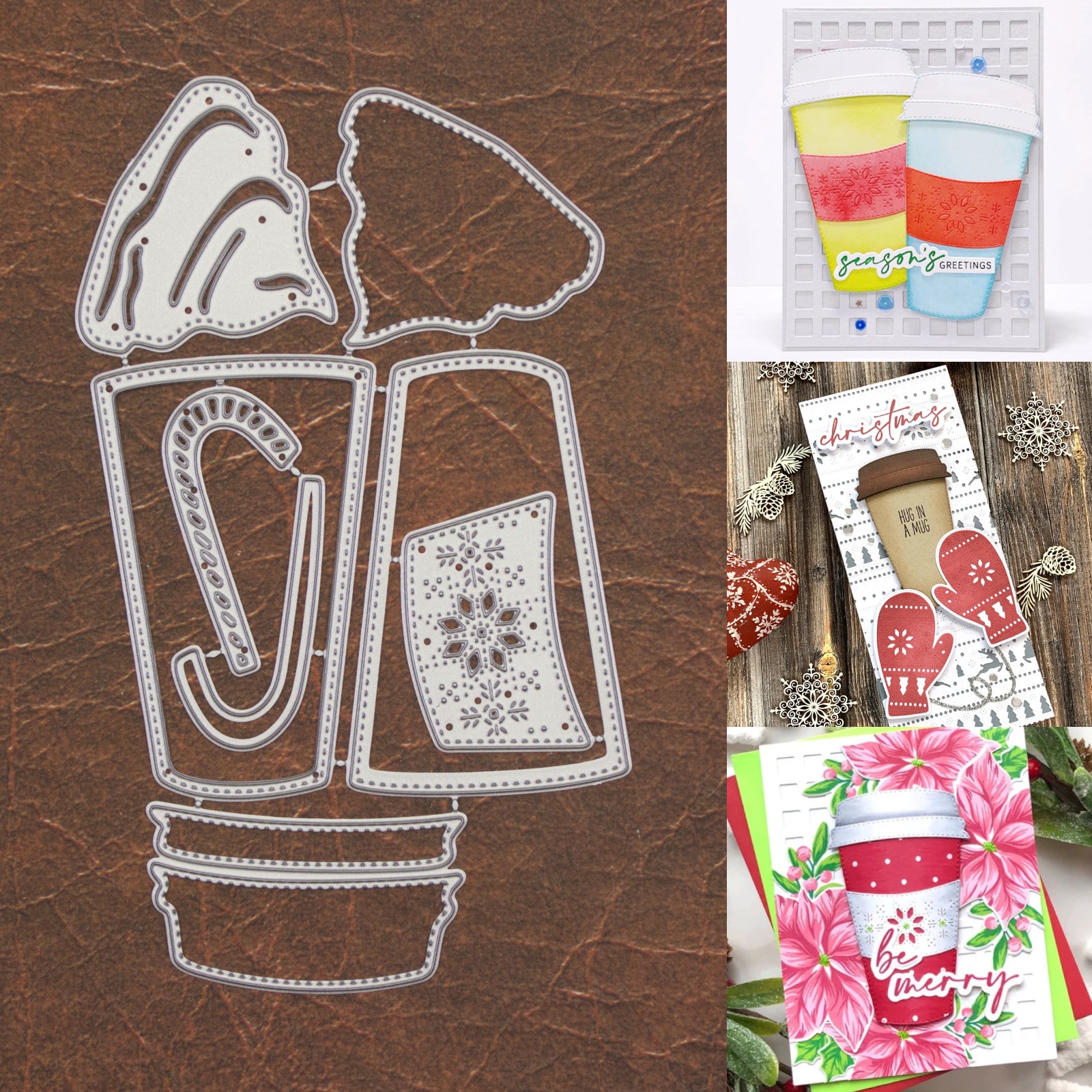 Coffee Cup to Go Stitched Confetti Shaker Cutting & Embossing Dies