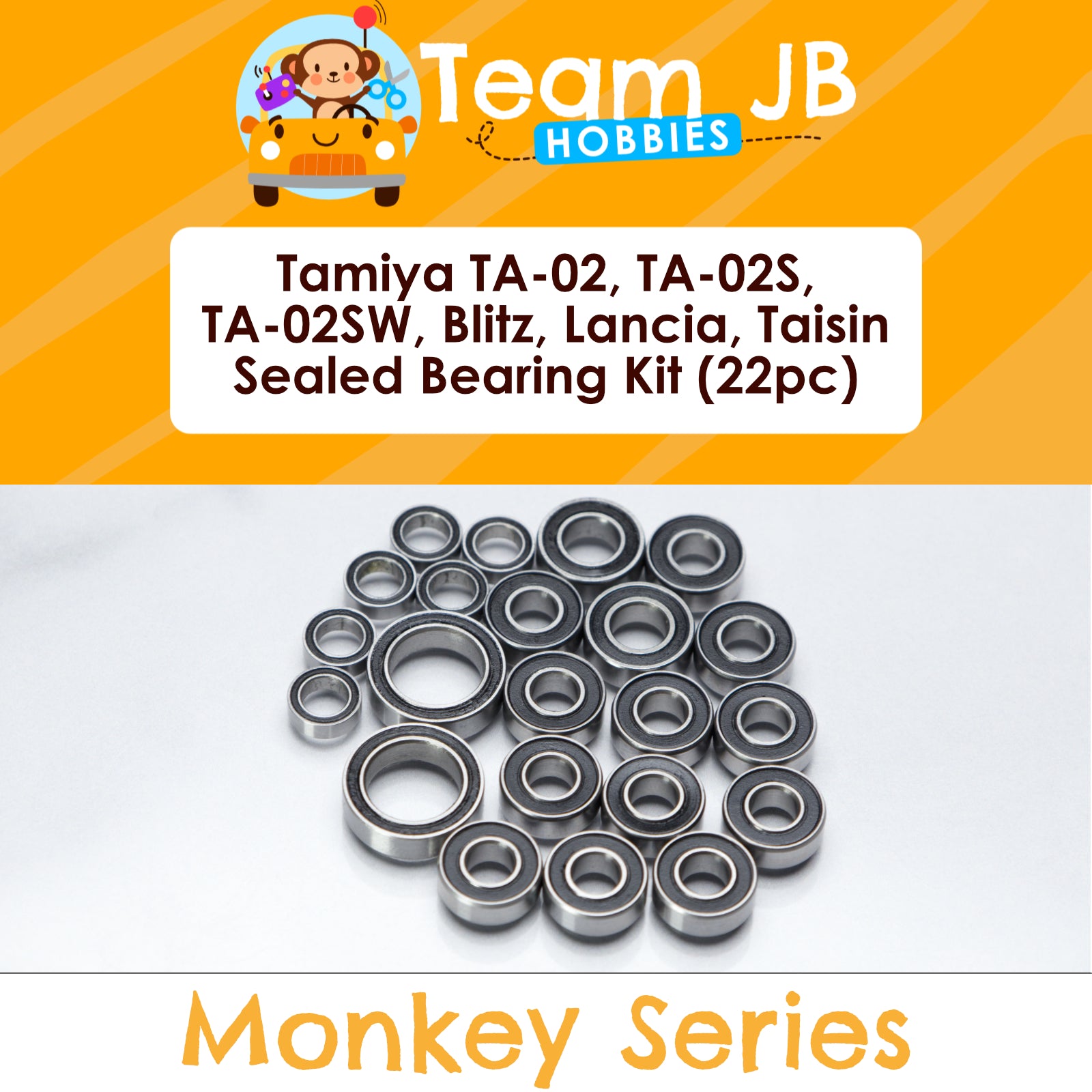 Tamiya TA-02, TA-02S, TA-02SW, 318 SI, 850, C-Class, Blitz, Lancia, Taisin, Grand National, Celica - Sealed Bearing Kit
