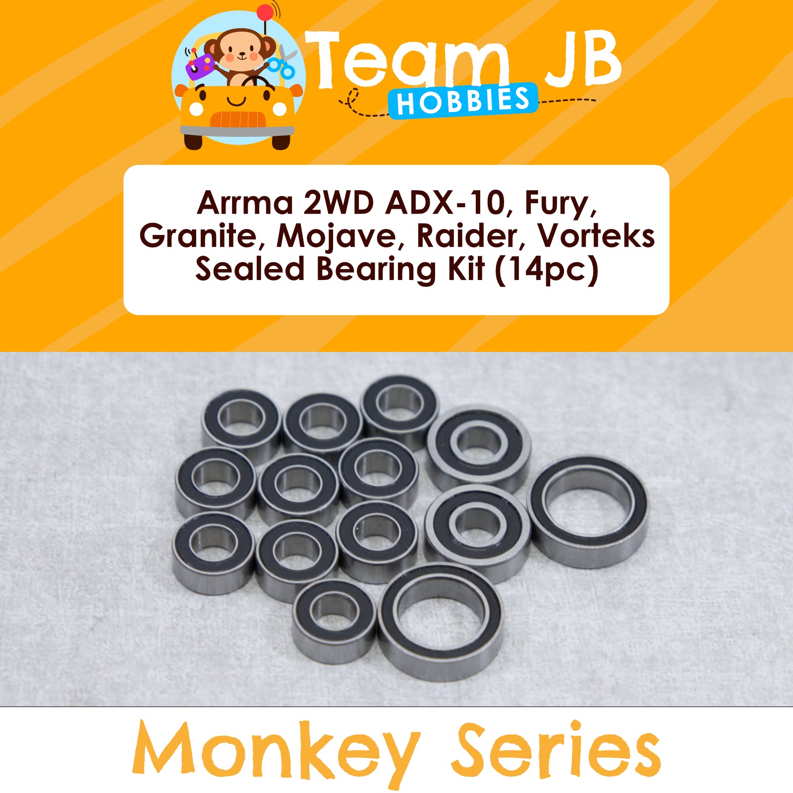 Arrma 2WD ADX-10, Fury, Granite, Mojave, Raider, Vorteks - BLX/Mega Sealed Bearing Kit