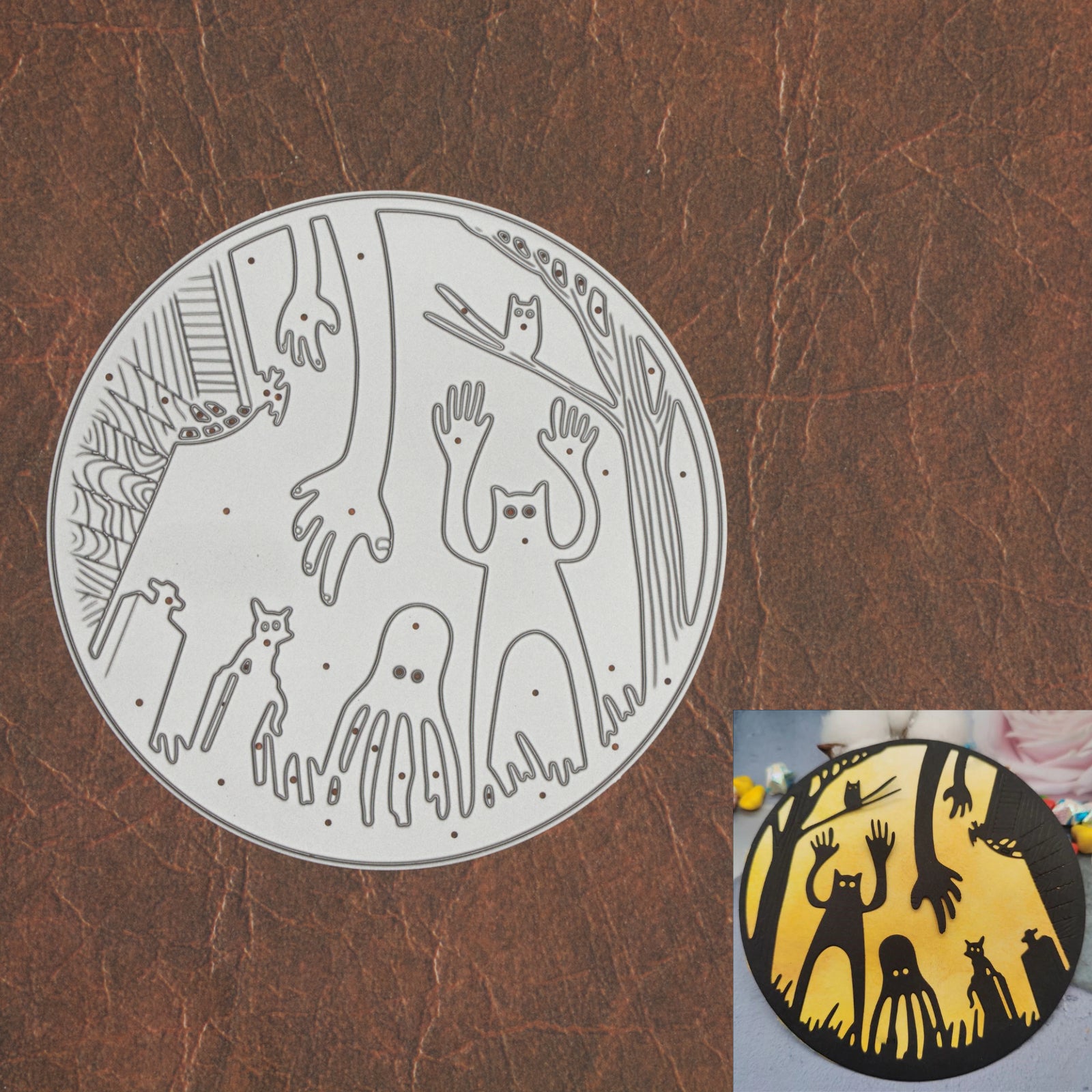 Monsters Graveyard Halloween Circular Scene Cutting Die