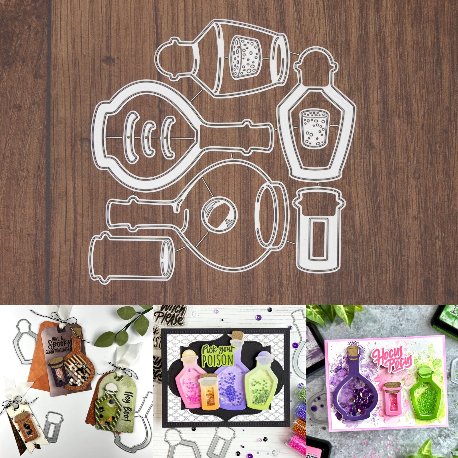 Pick A Poison Halloween Confetti Shakers Cutting Dies