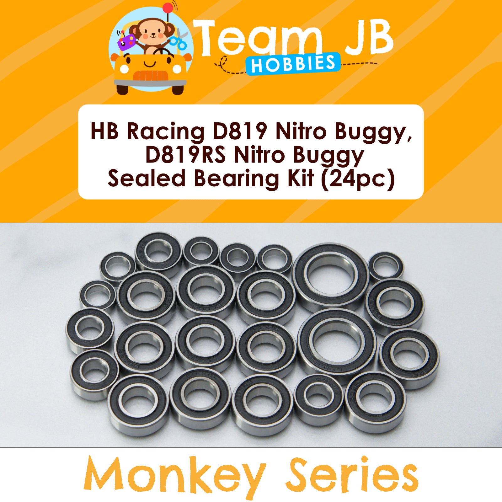 HB Racing D819 Nitro Buggy, D819RS Nitro Buggy - Sealed Bearing Kit