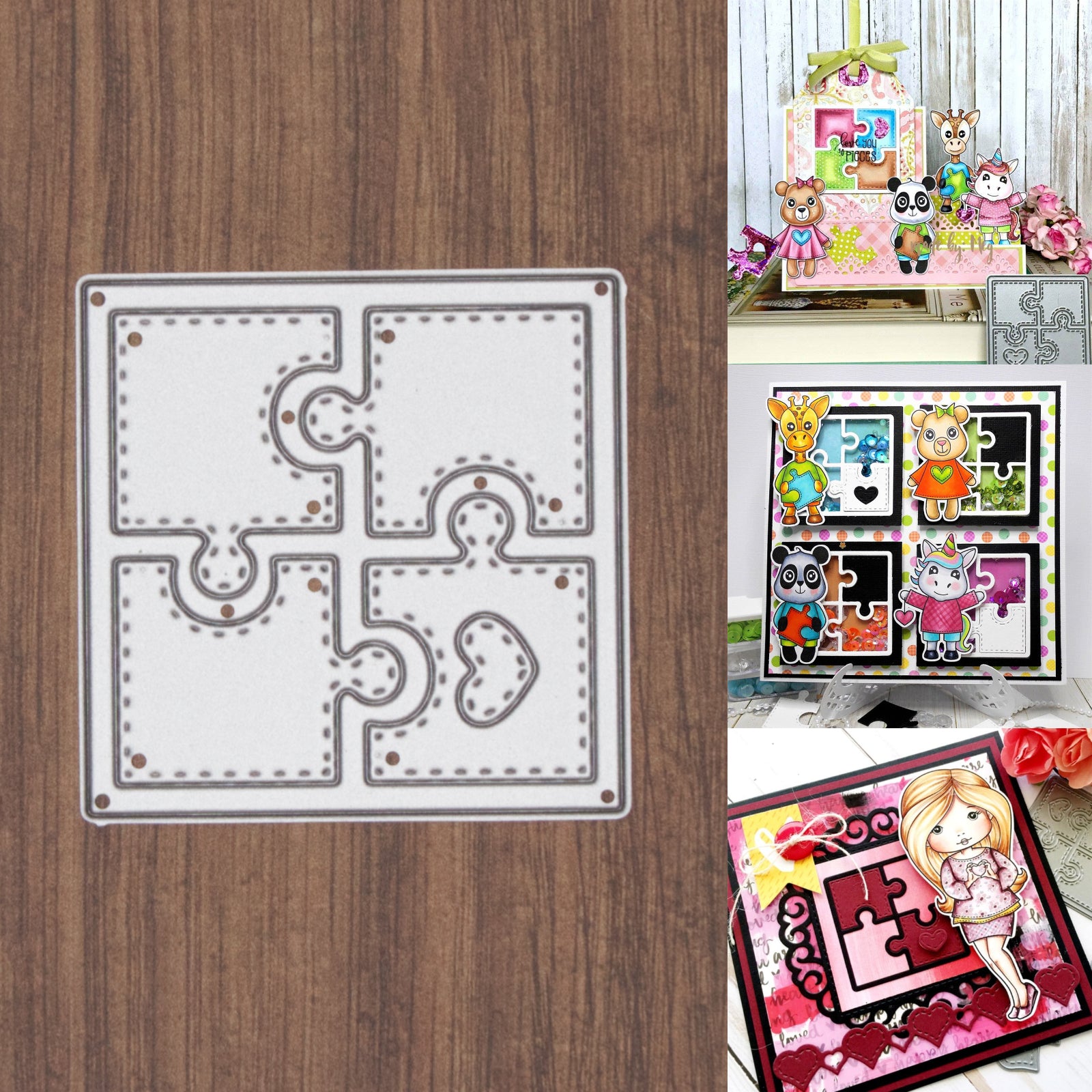 You Complete Me Square Stitched Puzzle w Heart Cutting Die