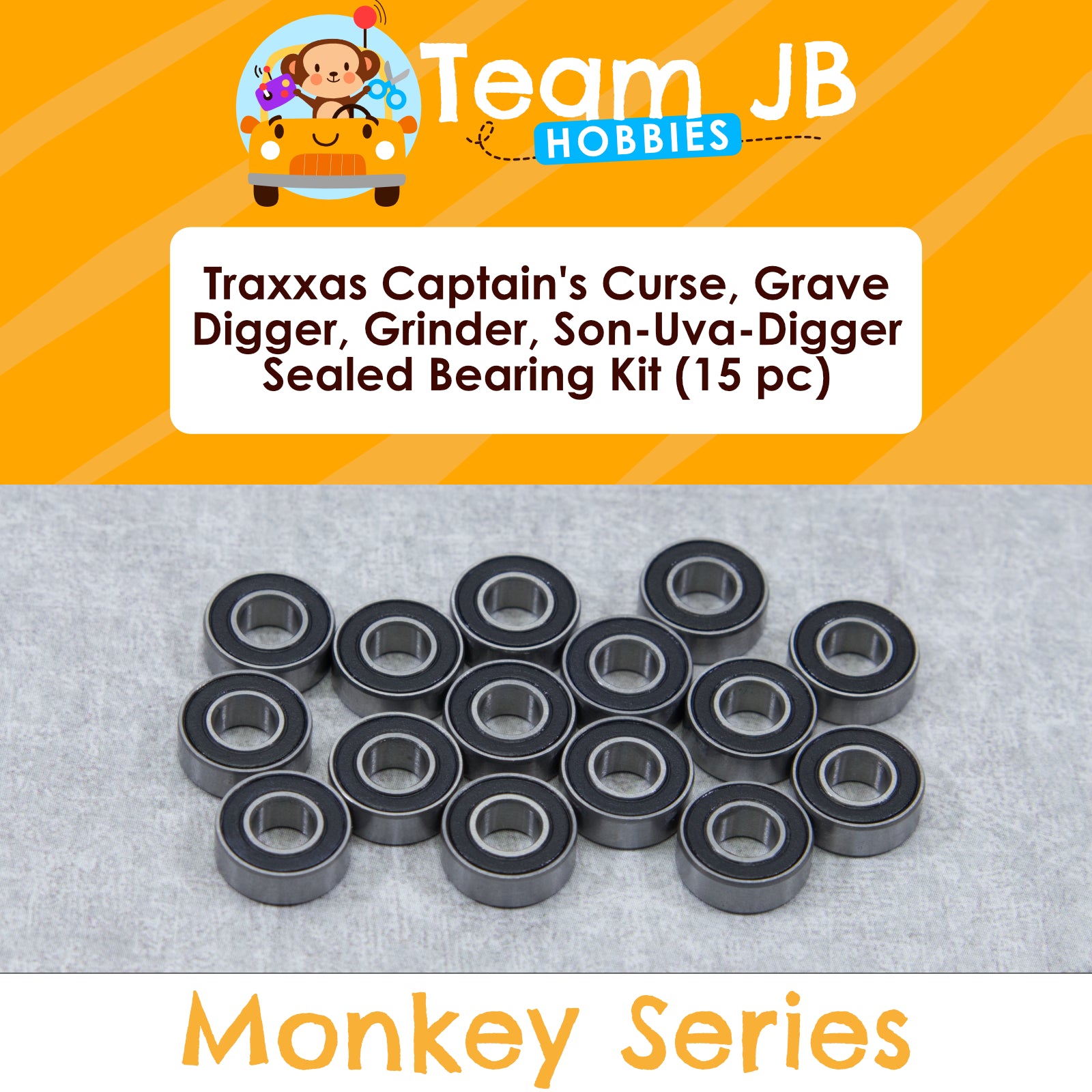 Traxxas Captains Curse, Grave Digger, Grinder, Son-Uva-Digger Sealed Bearing Kit
