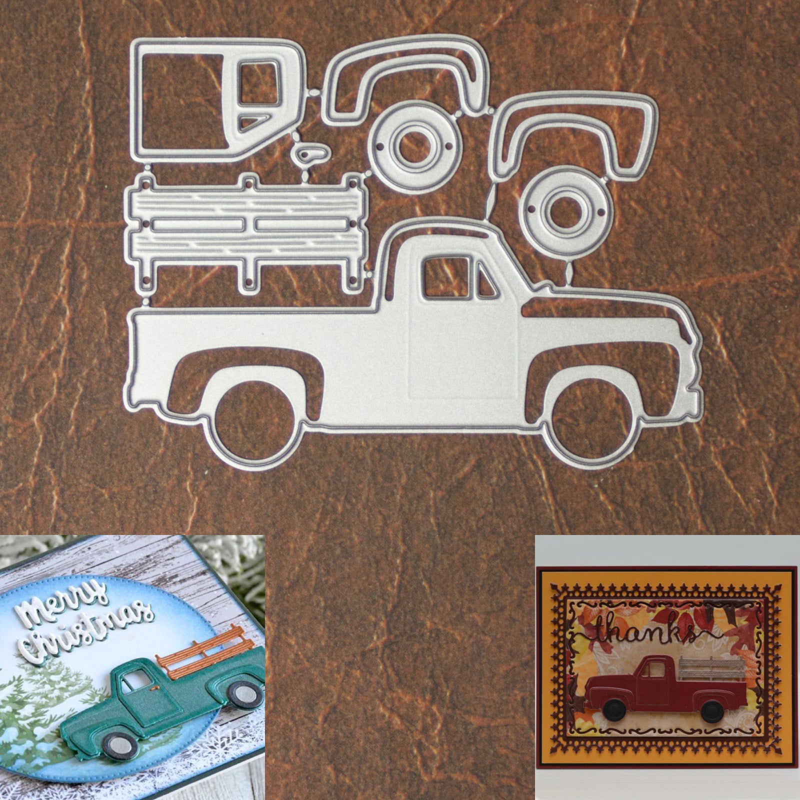 Vintage Pickup Truck Side Profile BYO Cutting & Embossing Dies