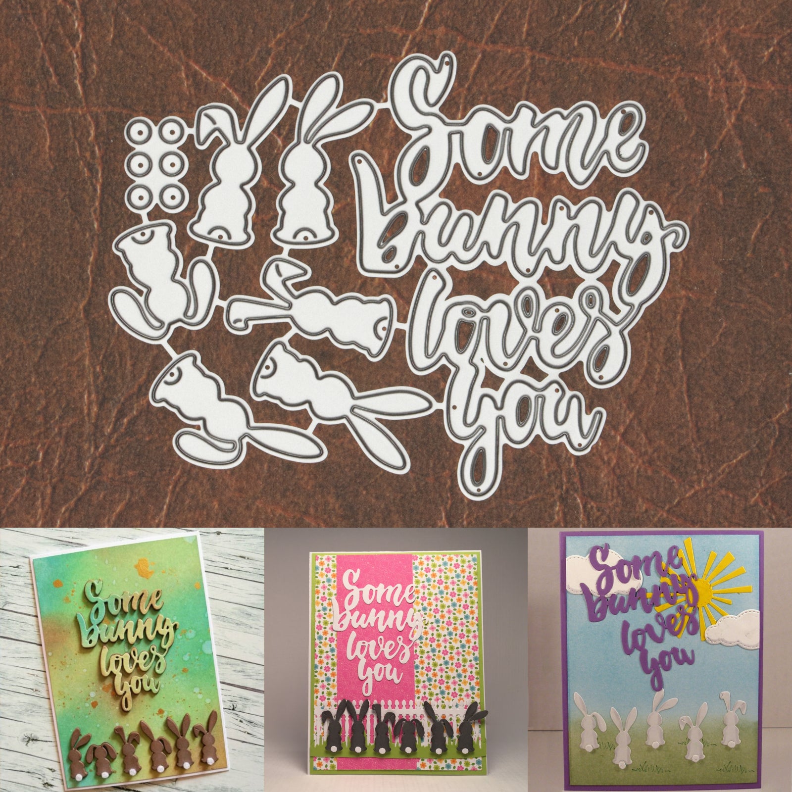 Some Bunny Loves You Sentiment Words Cutting Dies
