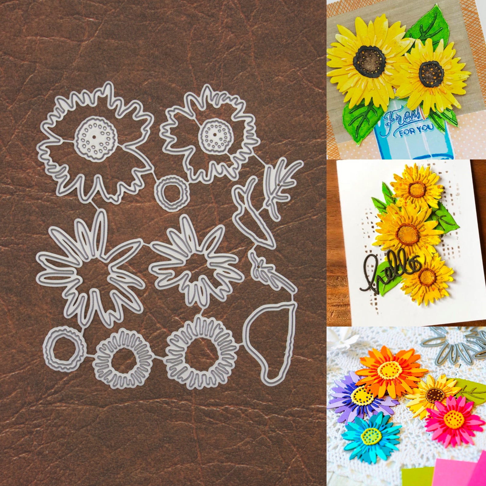 Build a Bunch of Daisies w Leaves Cutting & Embossing Dies