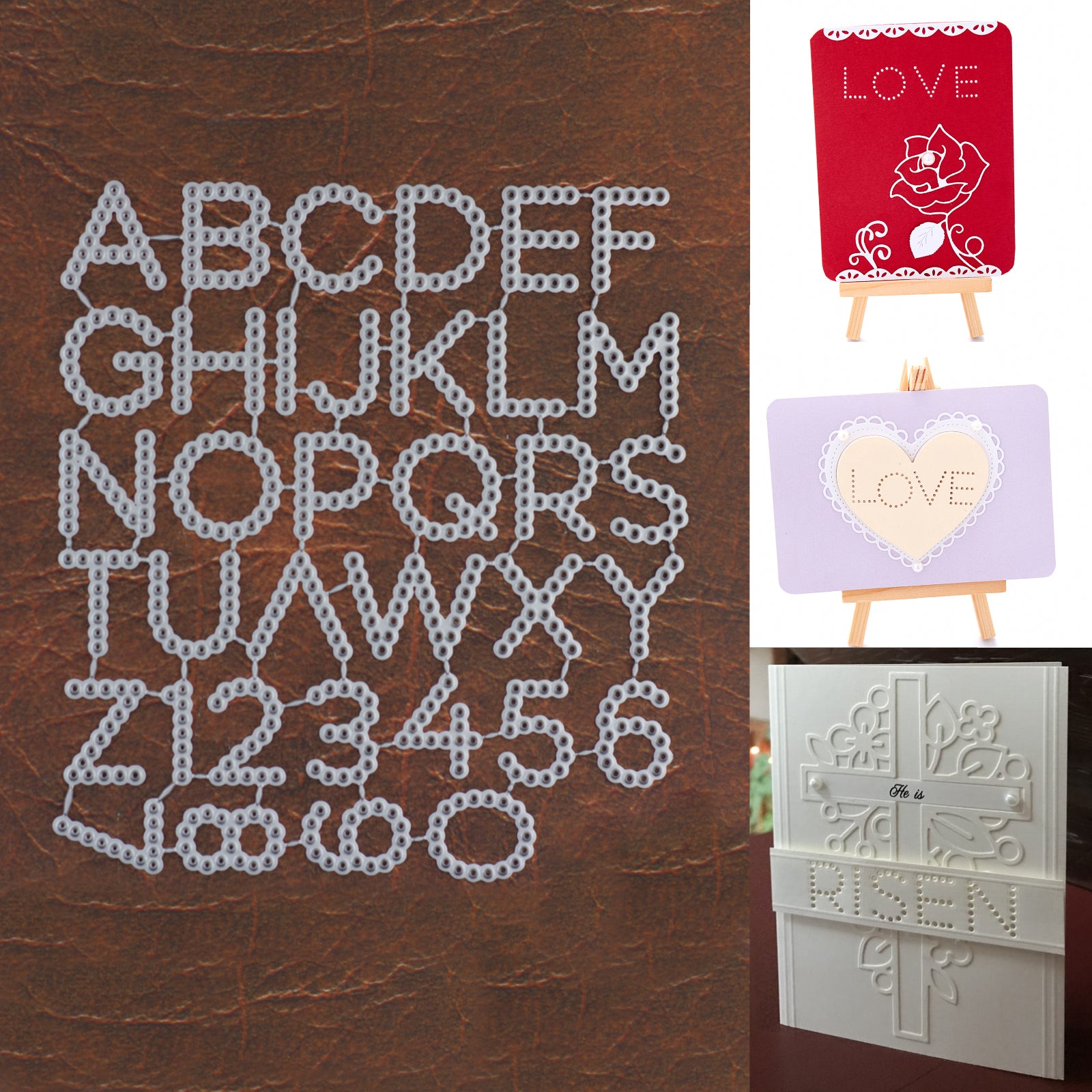 Studded Cutout Alphabet w Numbers Cutting Dies