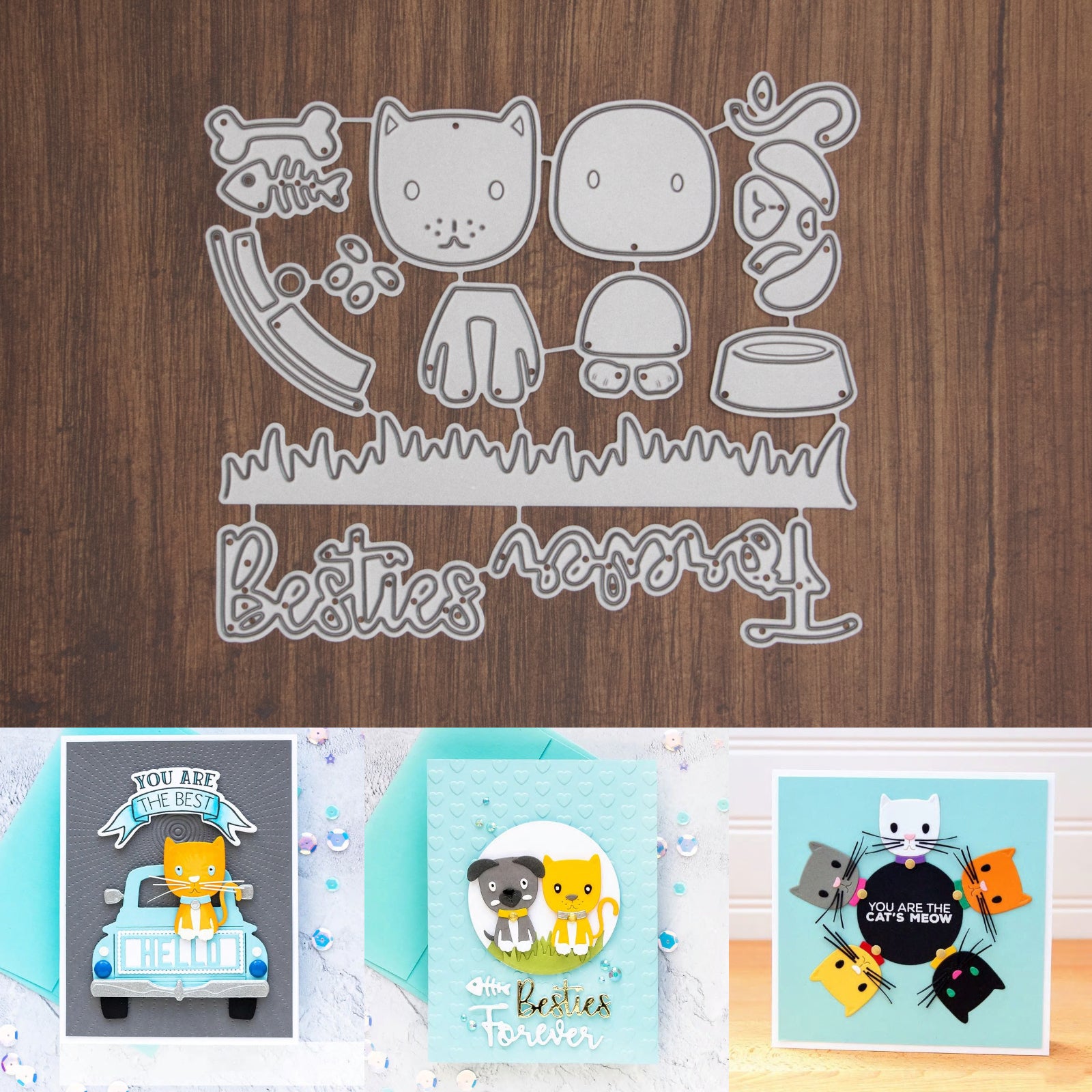 Besties Forever Cat & Dog Pets Cutting Die Set