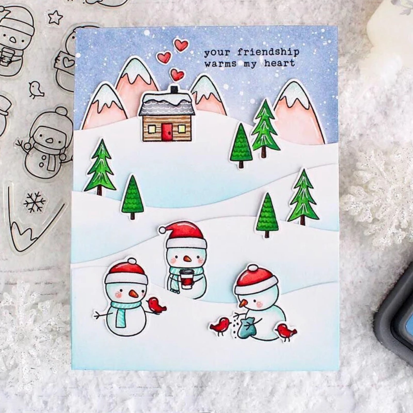 Nine Little Snowmen Cutting Dies & Stamps Set