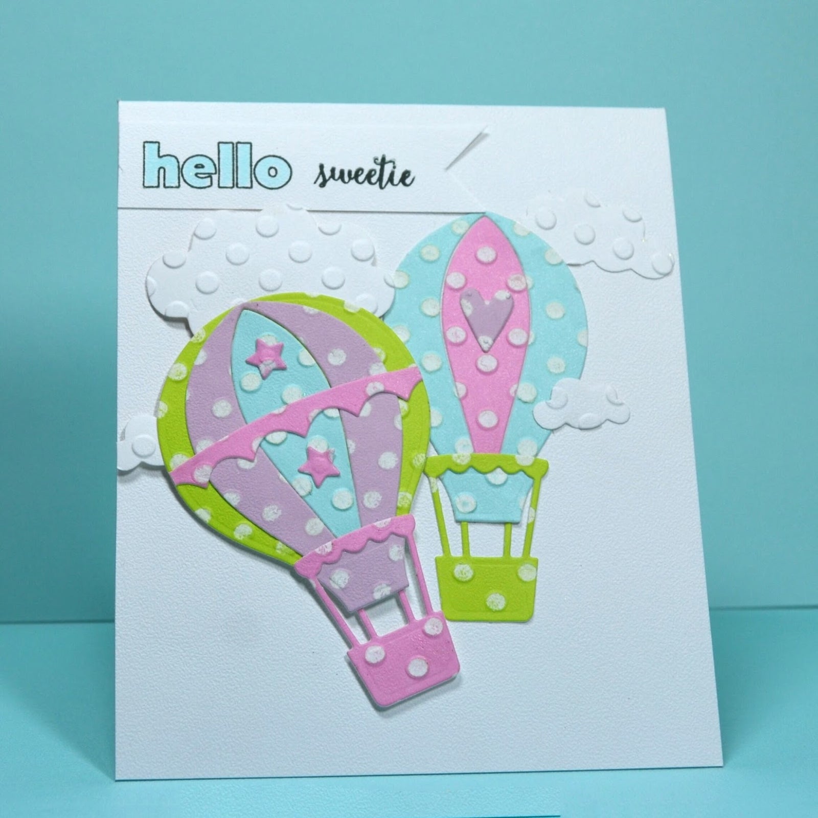 Pop Up Hot Air Balloon w Clouds Cutting Embossing Dies