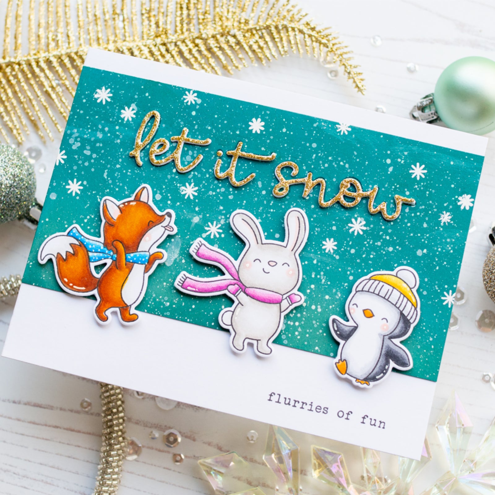Oh What Fun Winter Animal Friends Cutting Dies & Stamps Set