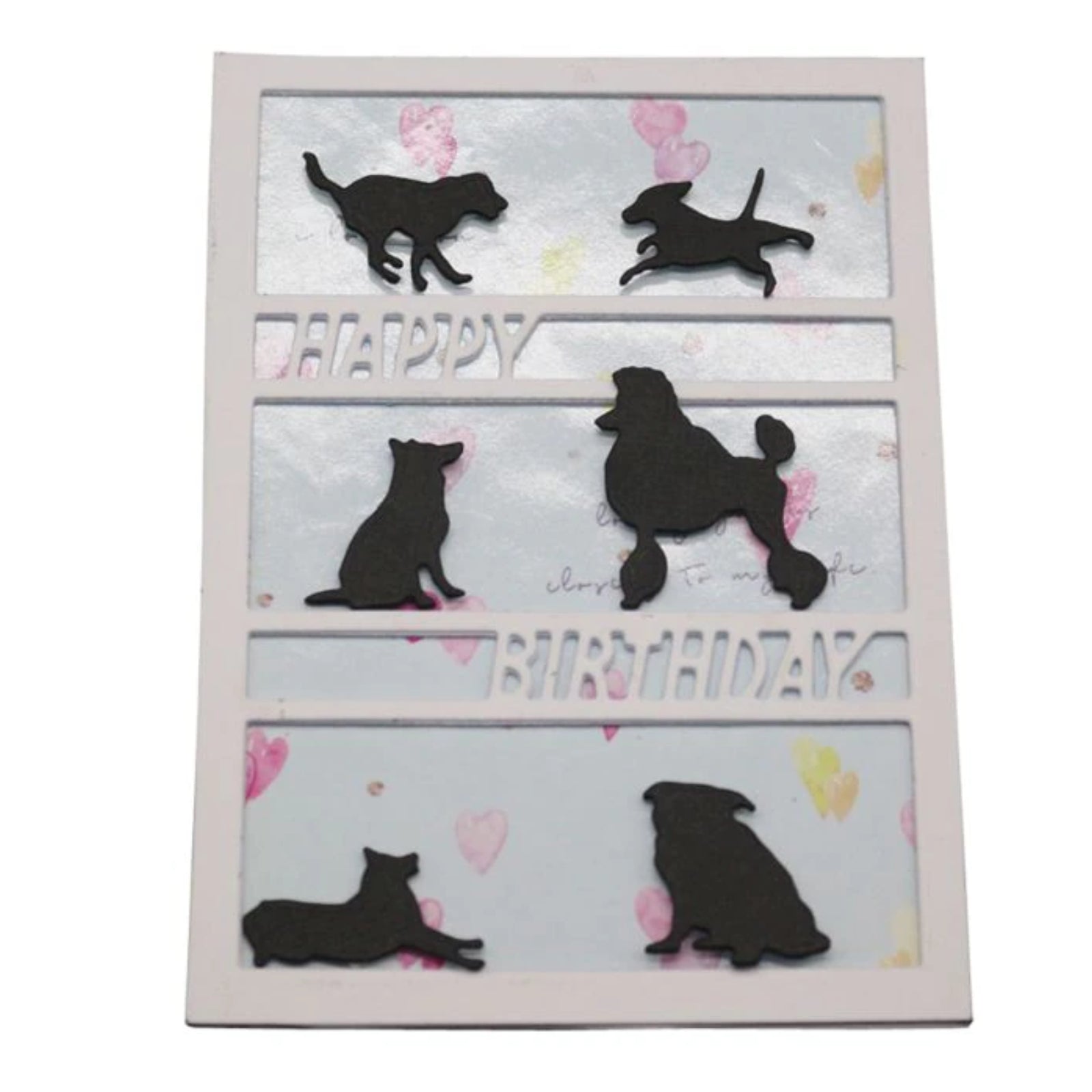 Happy Birthday Cutout Background w Dogs Cutting & Embossing Dies