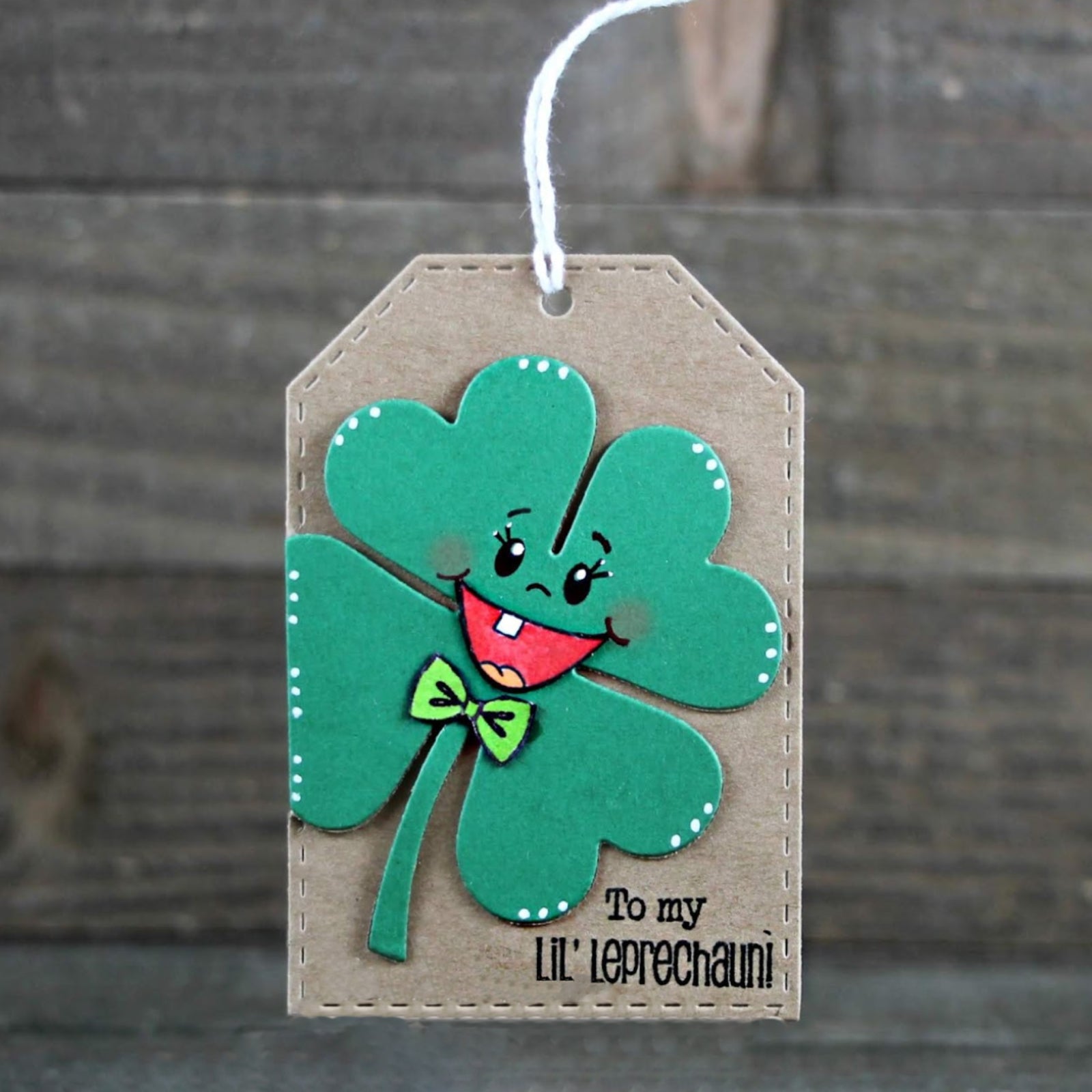 Shamrock Fold Over Stitched Gift Tag Cutting & Embossing Dies
