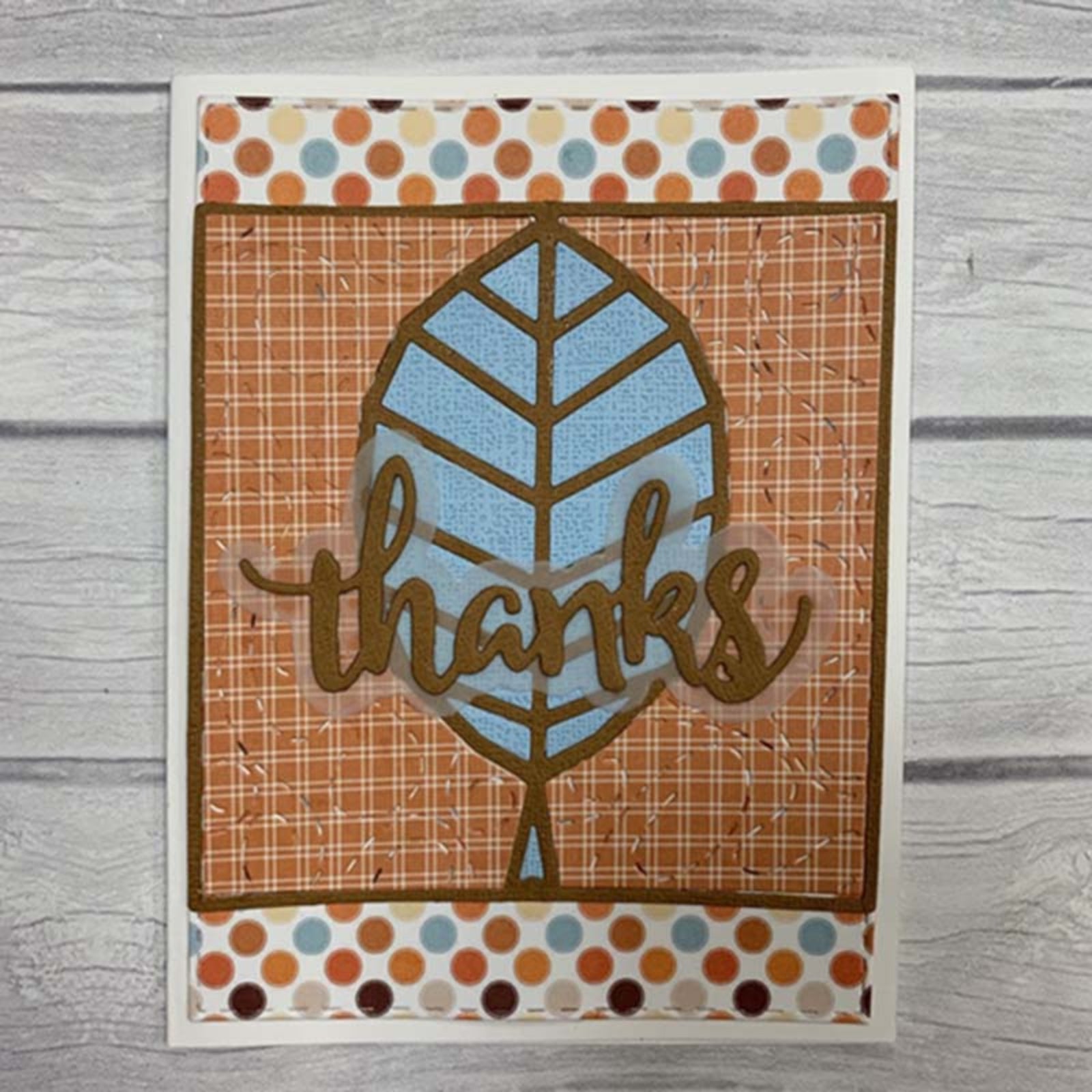 Leaf / Tree Square Background Frame w Stitched Swirls Cutting Die