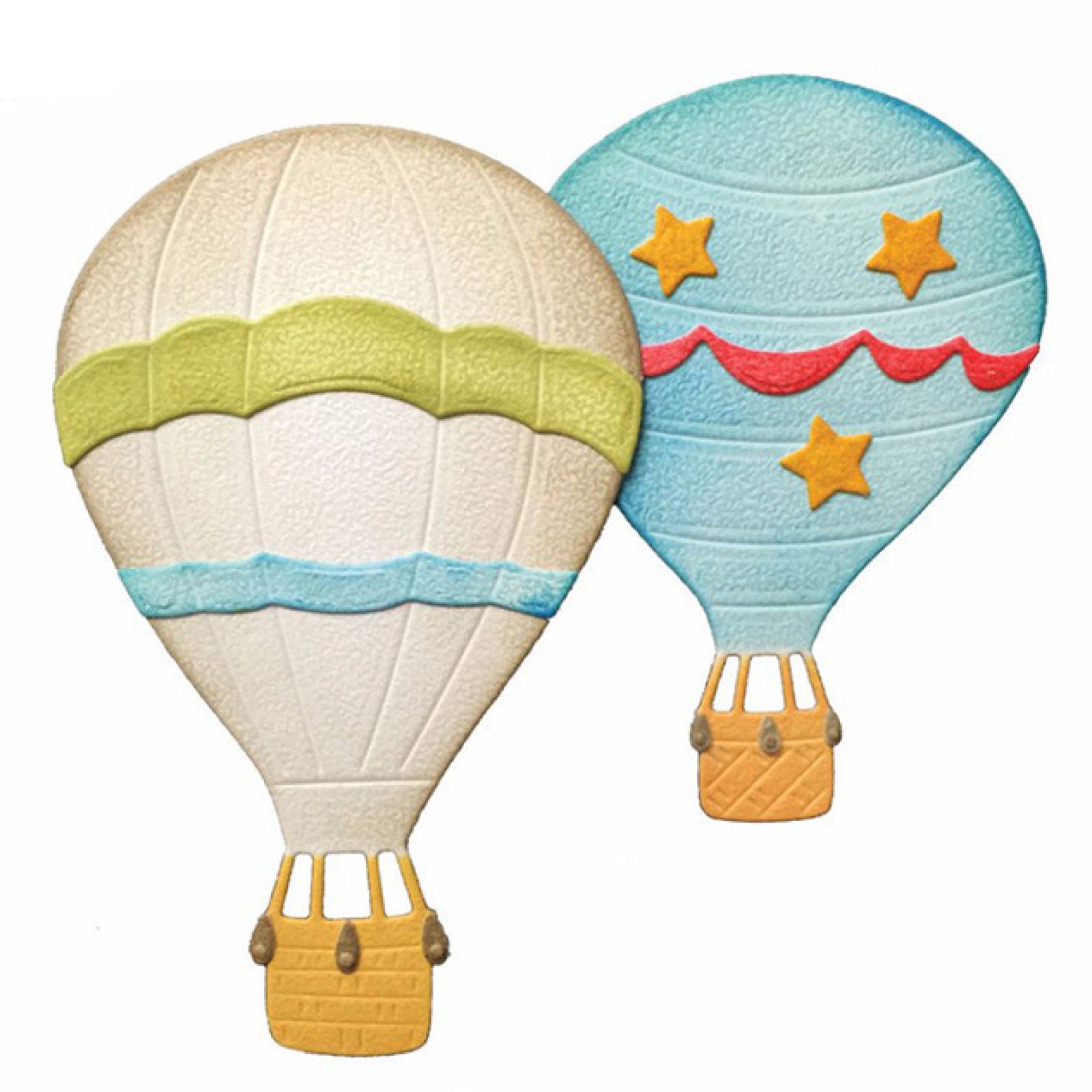 Classic Hot Air Balloons w Heart, Stars, and Banners Cutting & Embossing Dies