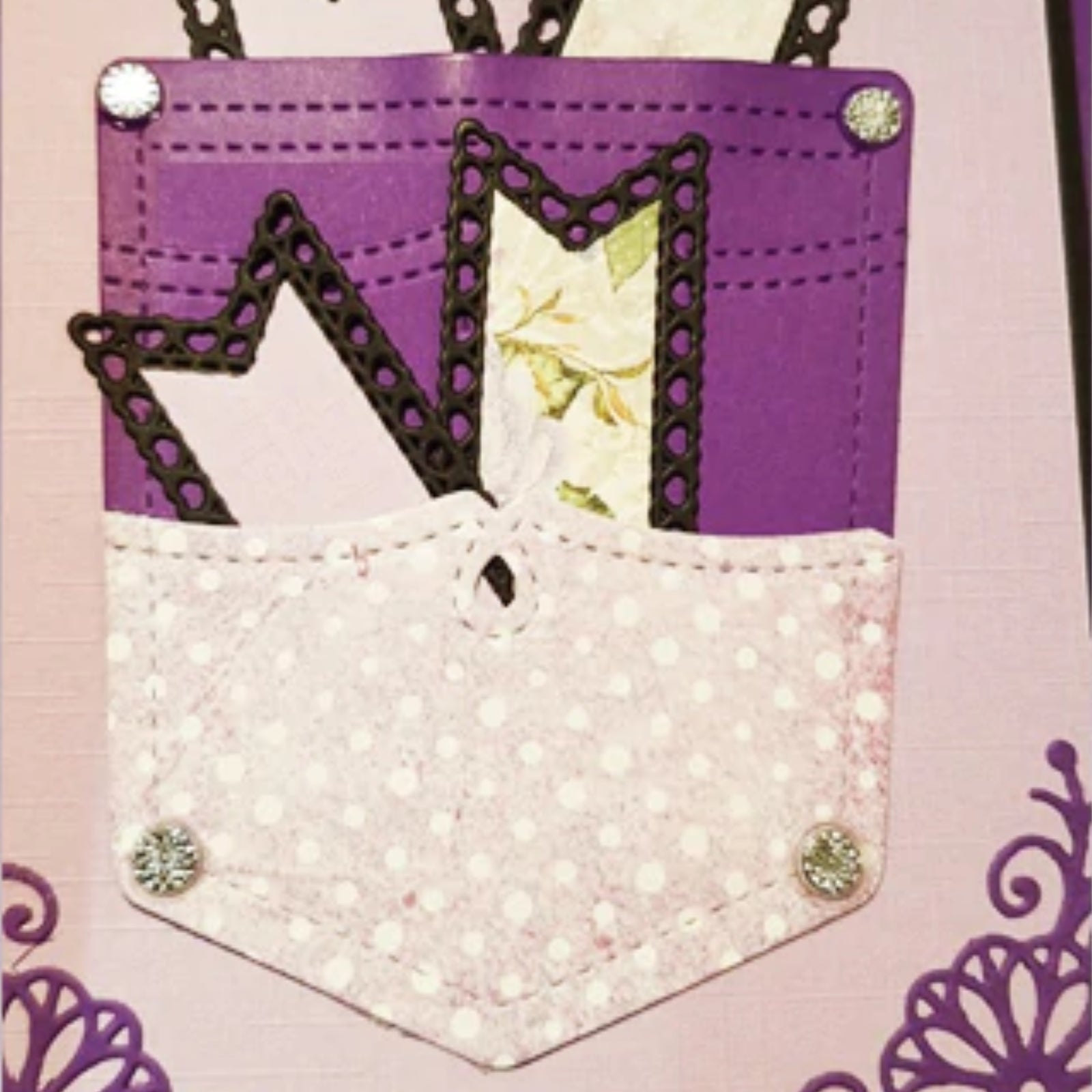 Vintage Stitched Jeans Pocket Cutting & Embossing Dies