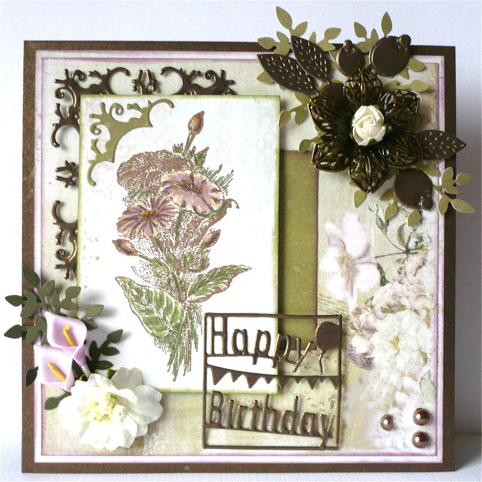 Square Framed Sentiments Words Cutting & Embossing Dies