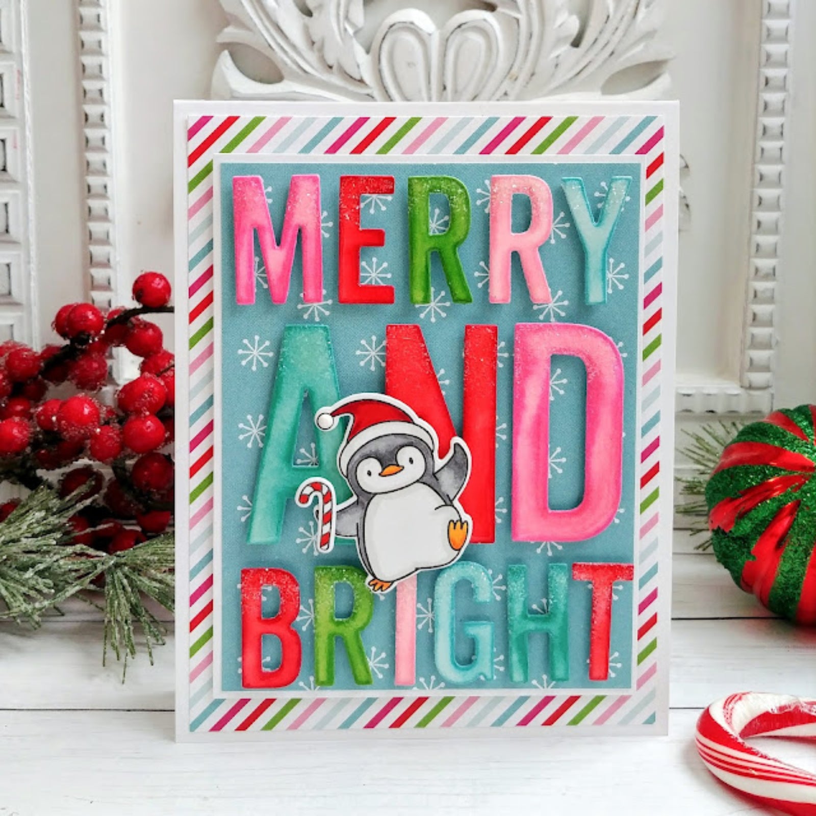 Merry And Bright Large Sentiment Words Cutting & Embossing Die