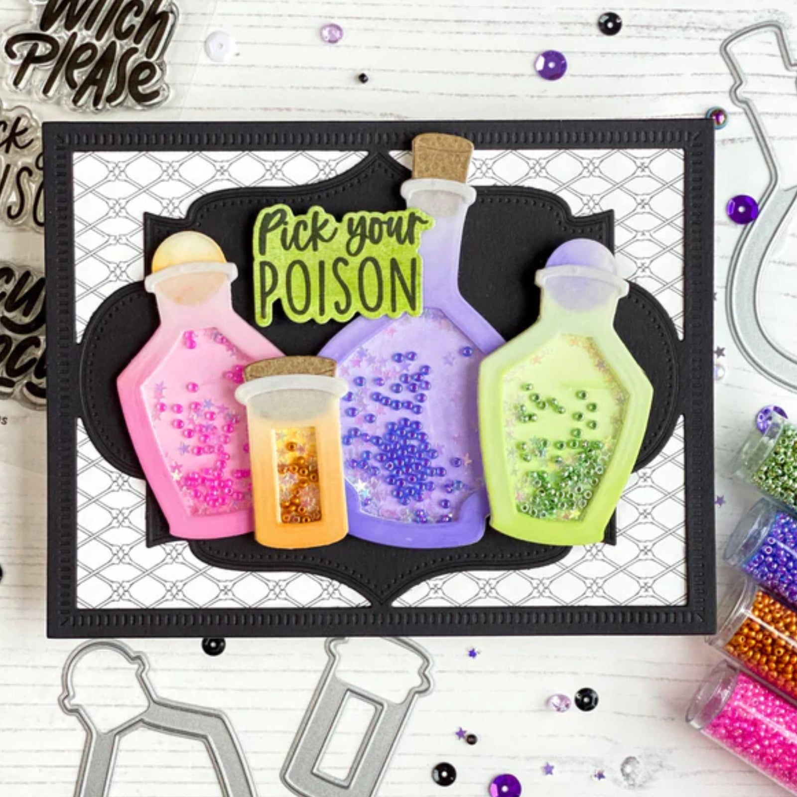 Pick A Poison Halloween Confetti Shakers Cutting Dies